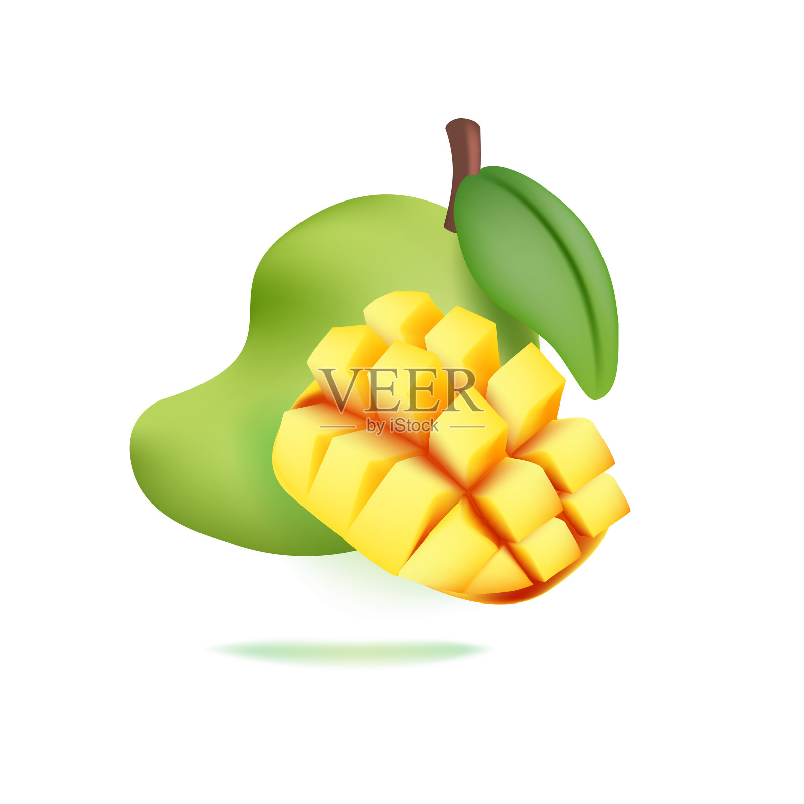 芒果3d图标软插图插画图片素材