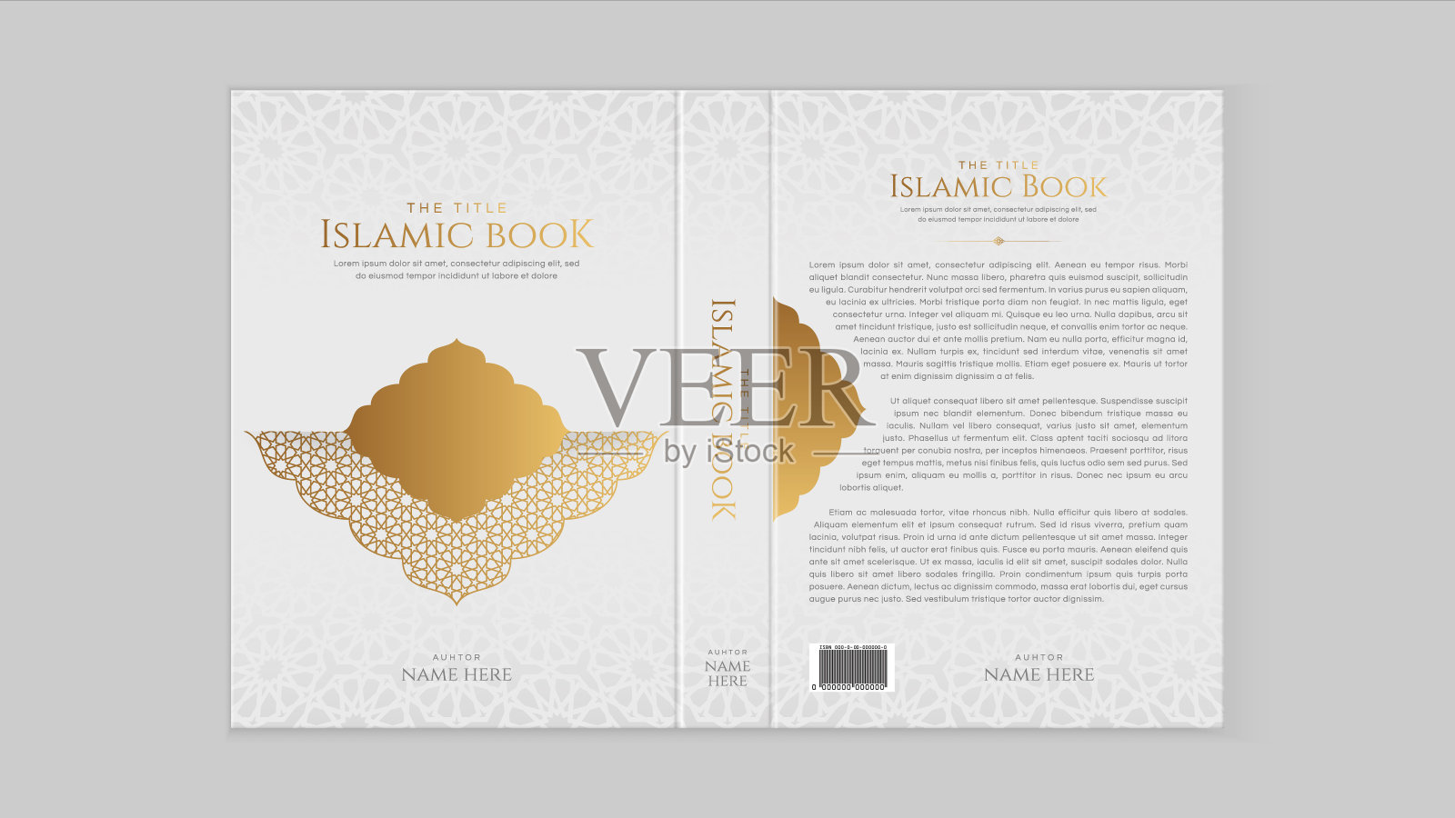 伊斯兰阿拉伯风格的书封面设计模板插画图片素材