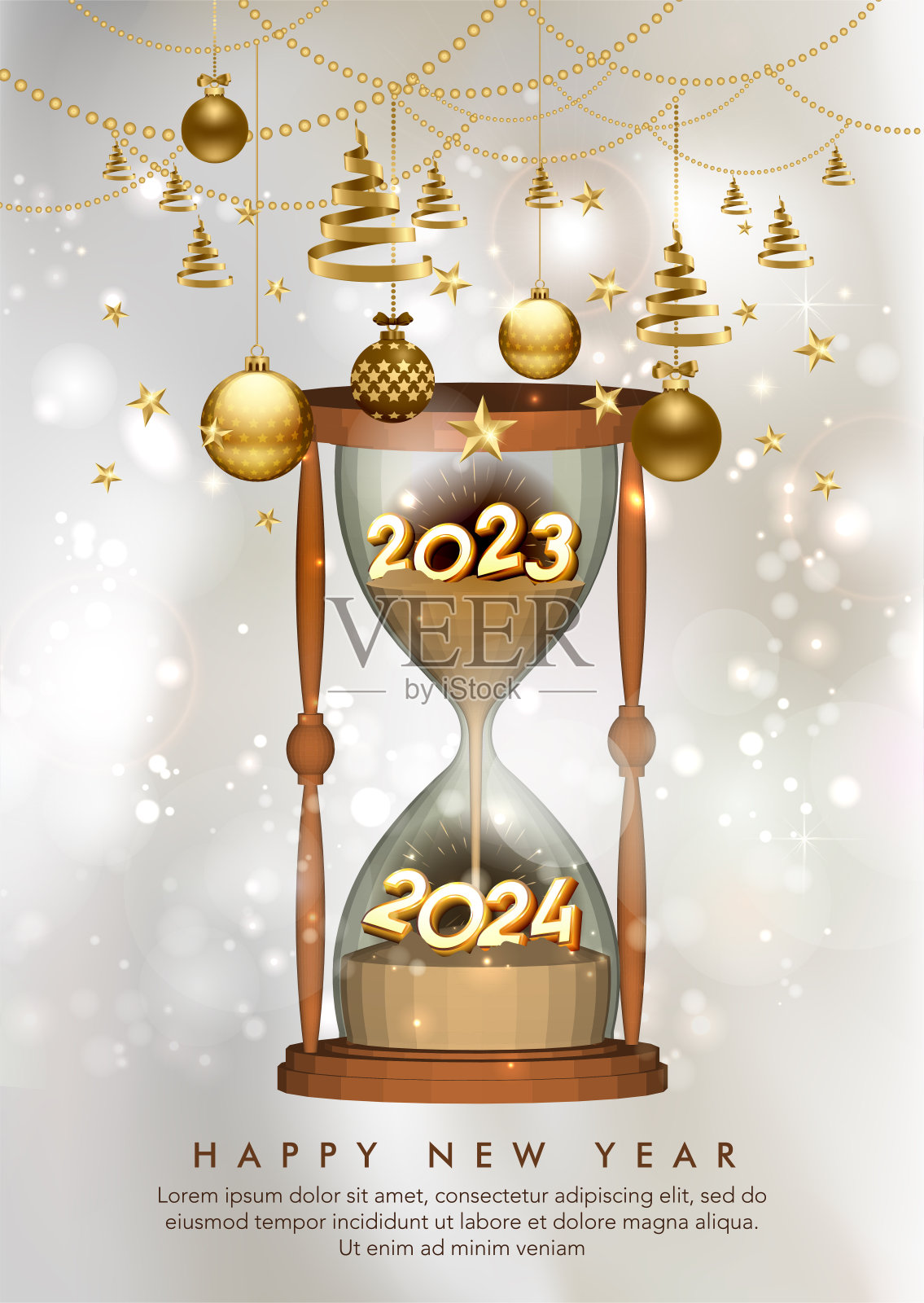 2024年设计新年快乐插画图片素材