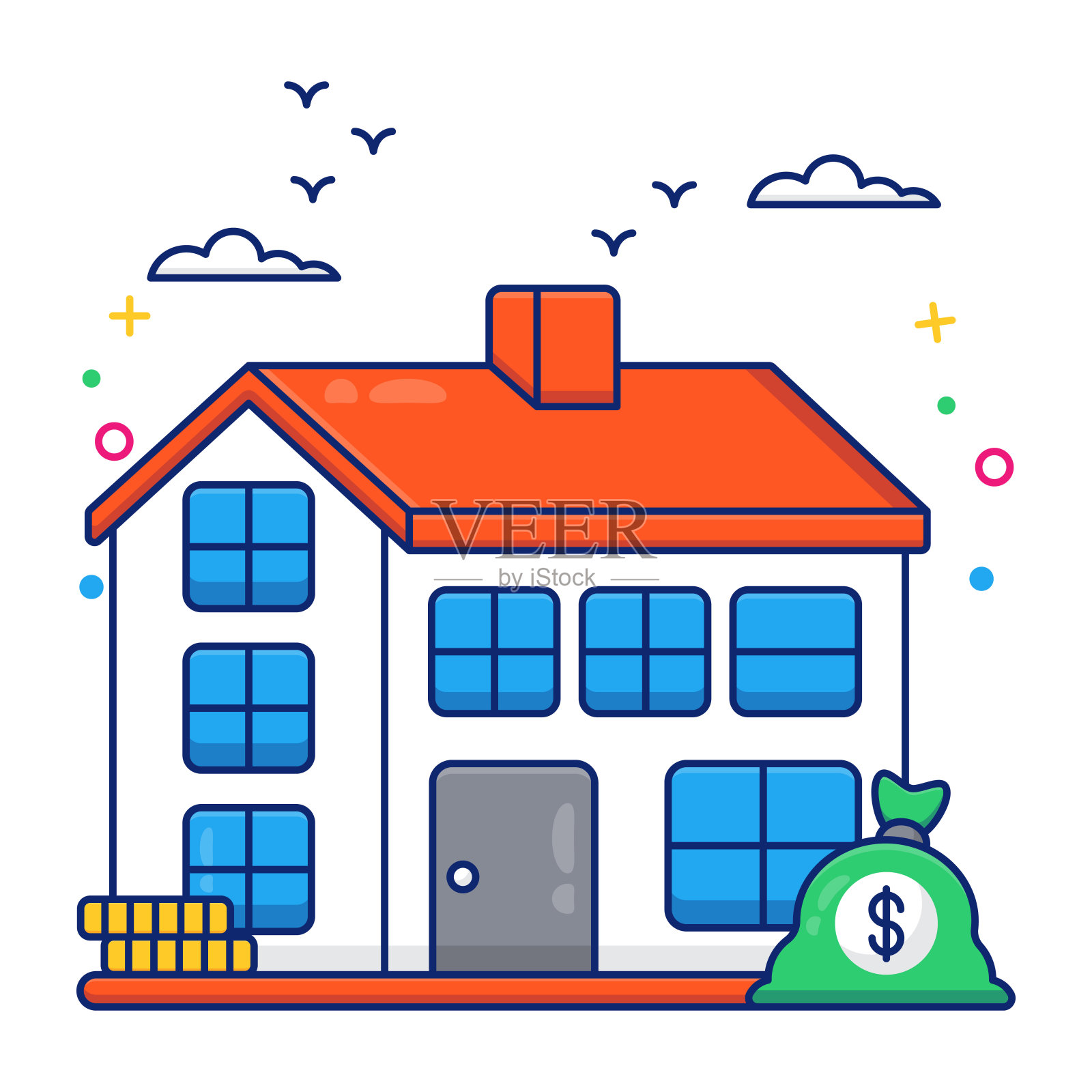 新潮的矢量设计的家庭支付插画图片素材