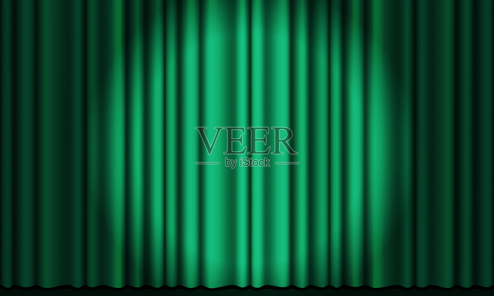 绿色窗帘4插画图片素材