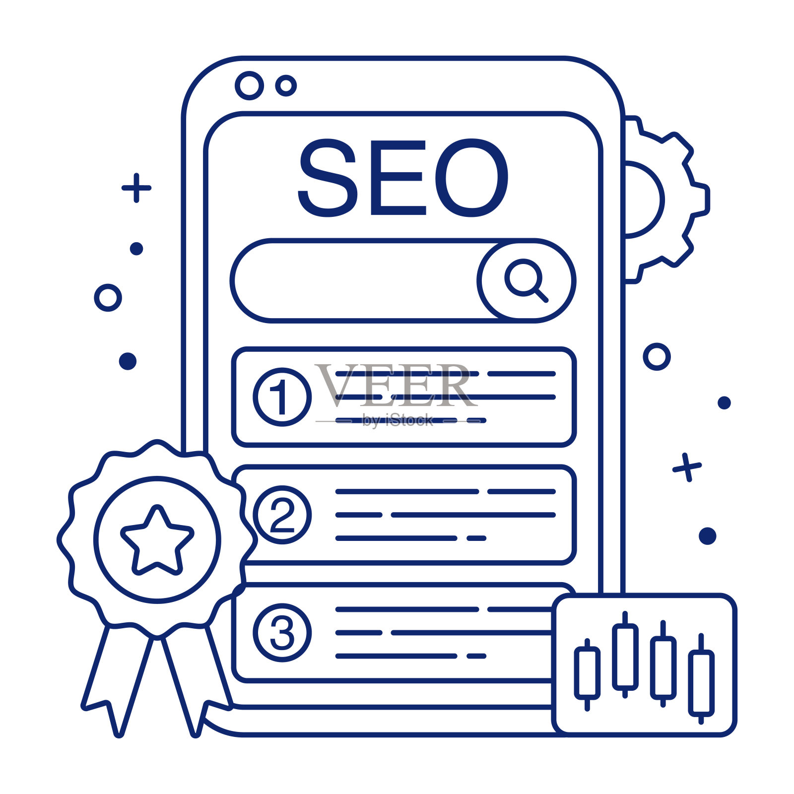 seo分析的现代设计图标插画图片素材