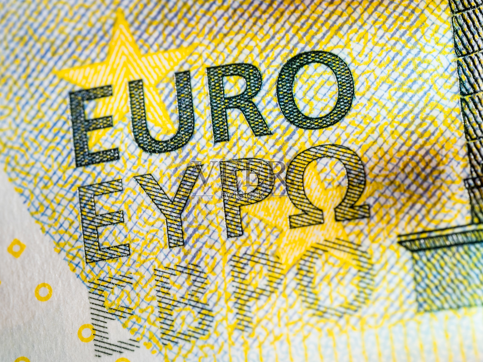 5欧元纸币的细节照片摄影图片