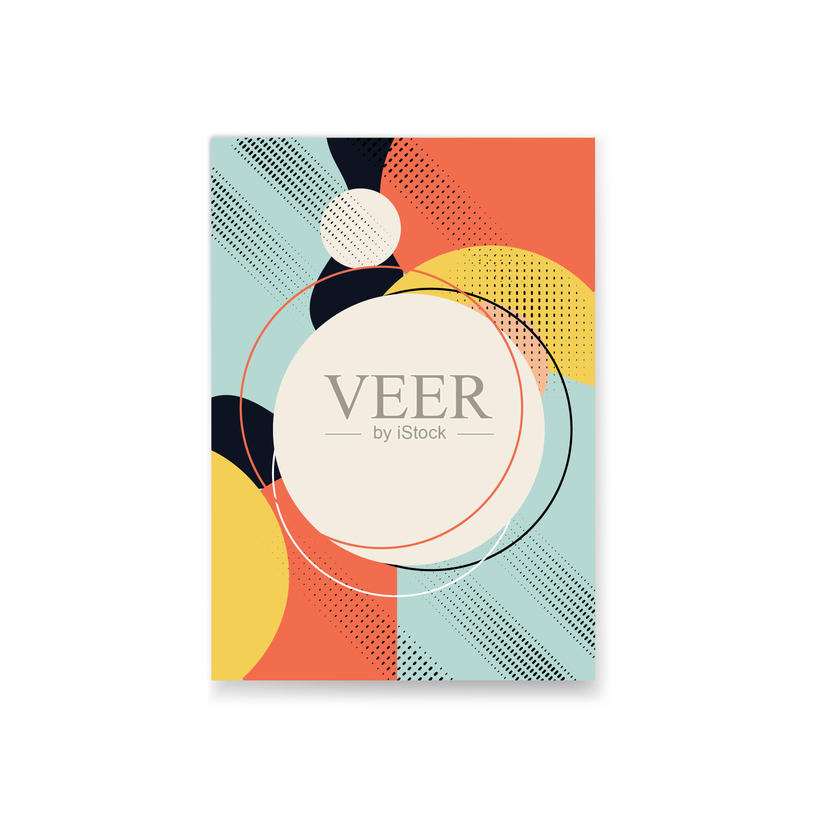 抽象封面设计模板。孟菲斯风格的最小几何背景。矢量图插画图片素材