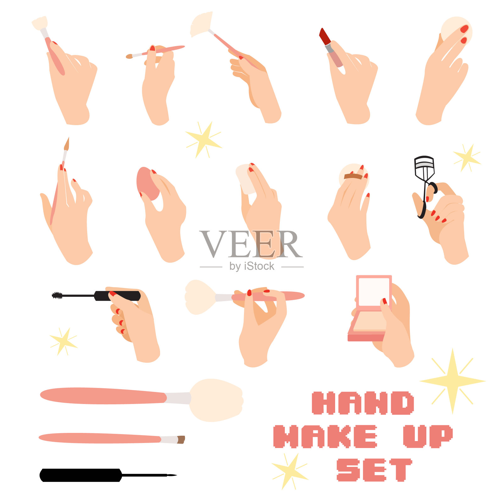 化妆工具插画图片素材