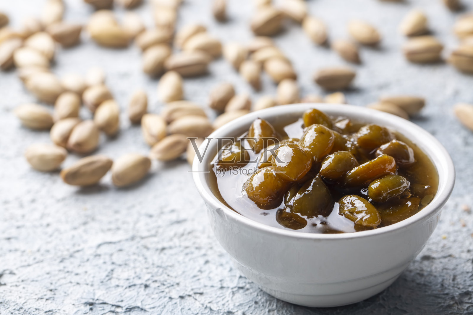 土耳其美食:美味的开心果酱照片摄影图片