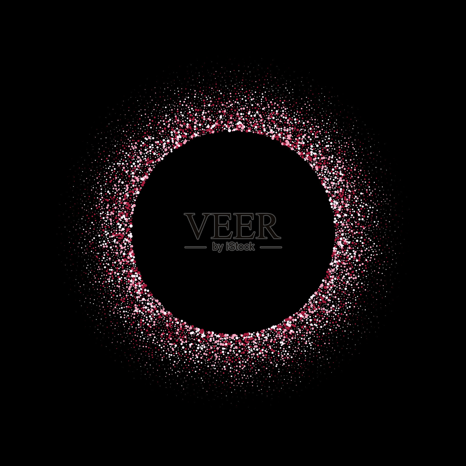 粉红色的金色闪光在一片红光中绕圈飞行插画图片素材