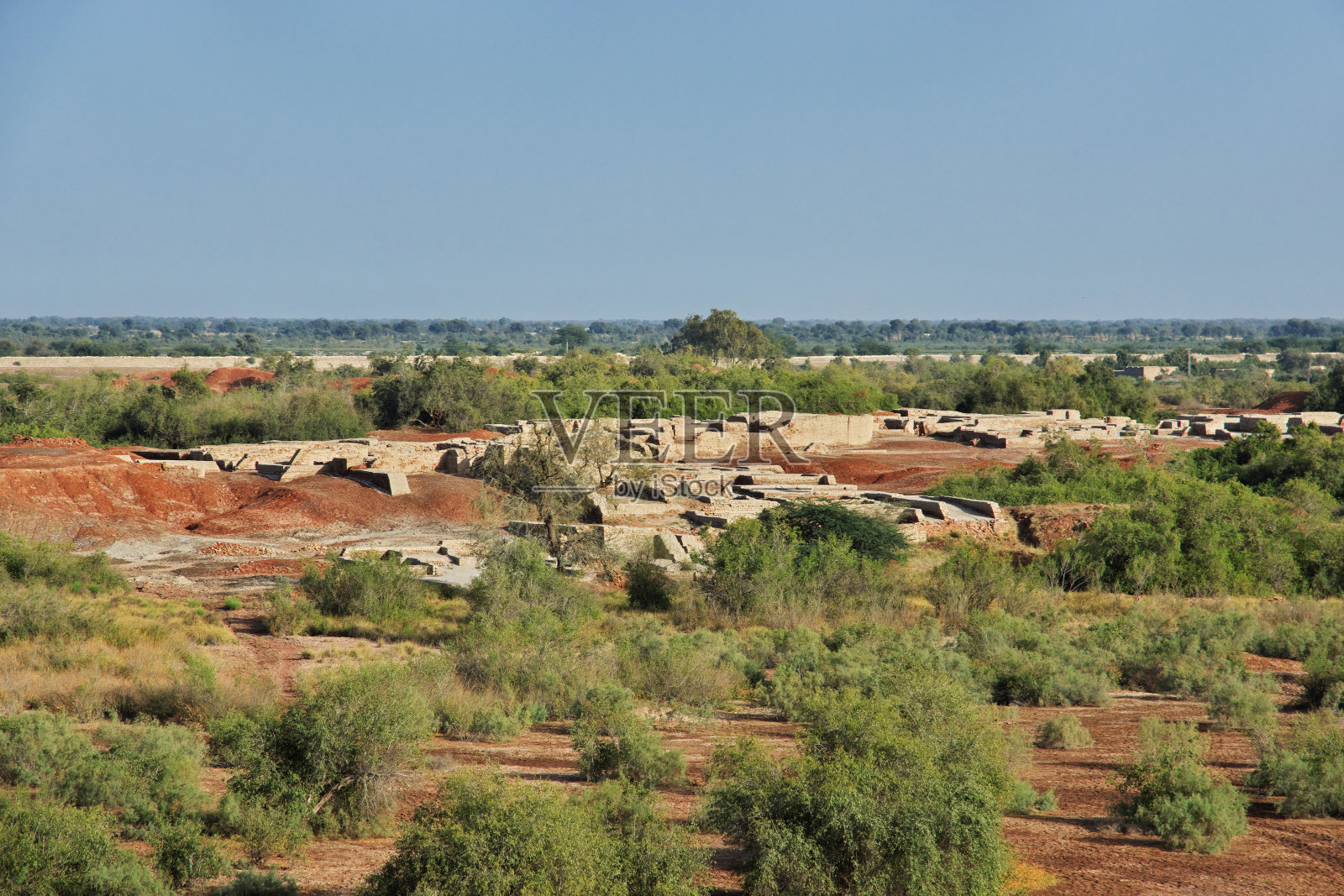 巴基斯坦信德省拉卡纳地区印度河附近的莫亨乔达罗遗址照片摄影图片