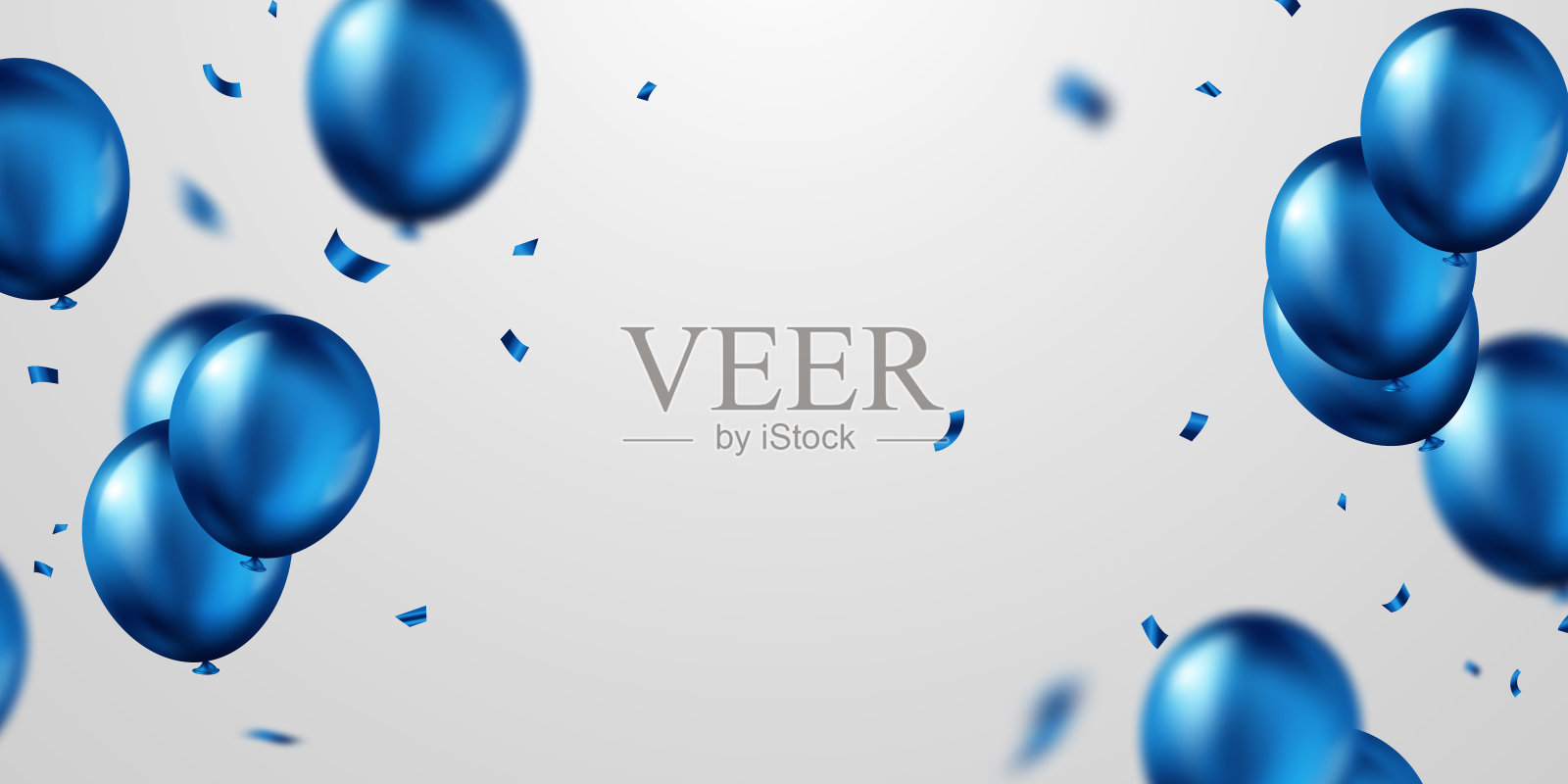 优雅的蓝色气球背景装饰节日事件矢量插图插画图片素材