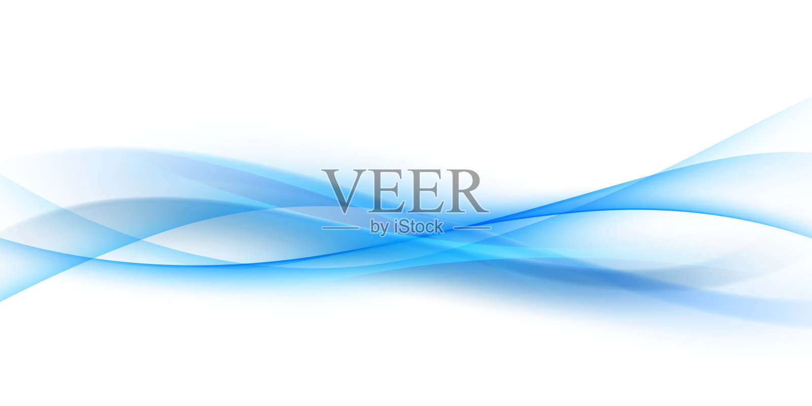 现代蓝色波浪背景设计,矢量插图插画图片素材