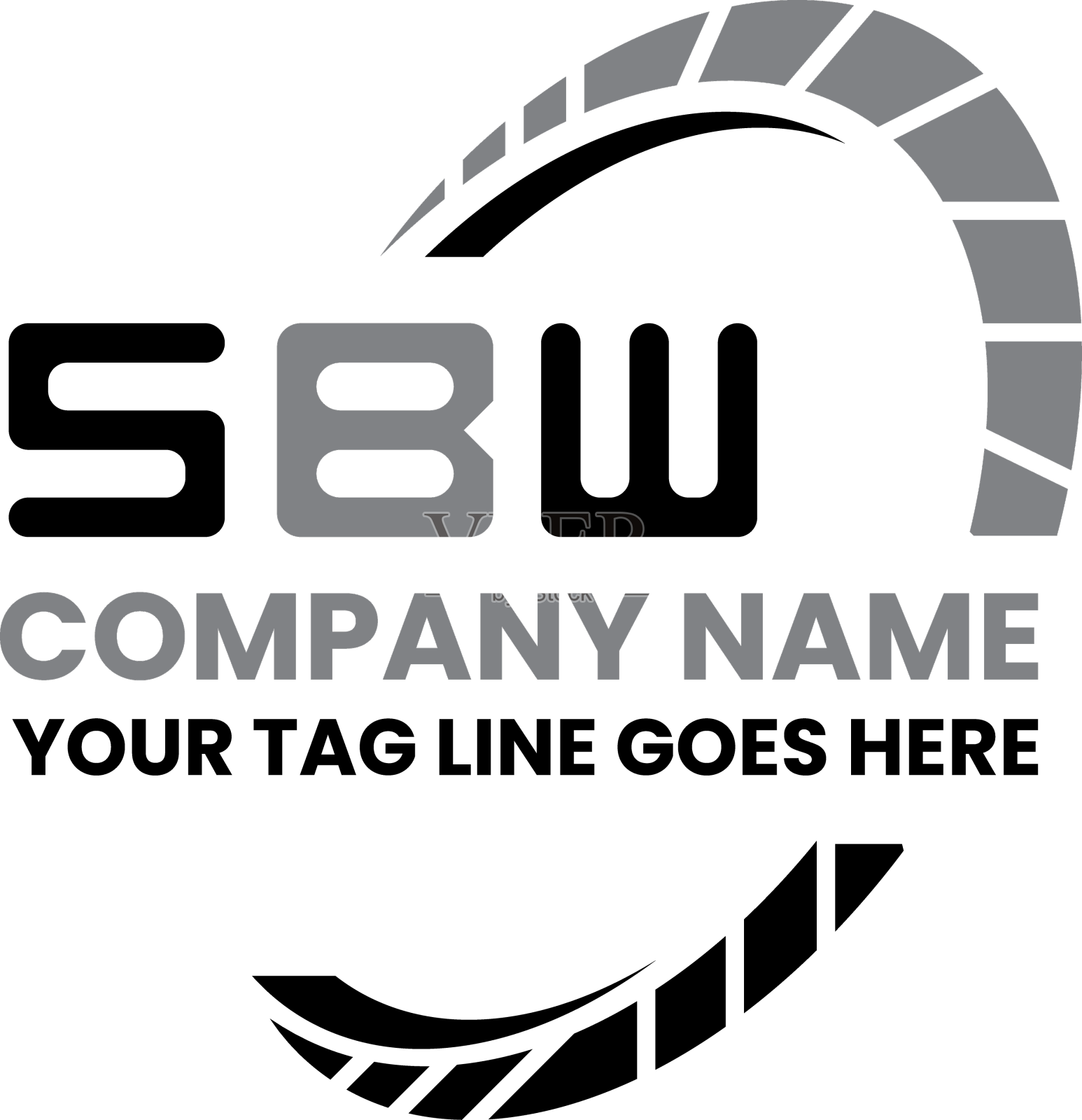 SBW字母标志设计SBW简洁现代的标志设计元素图片