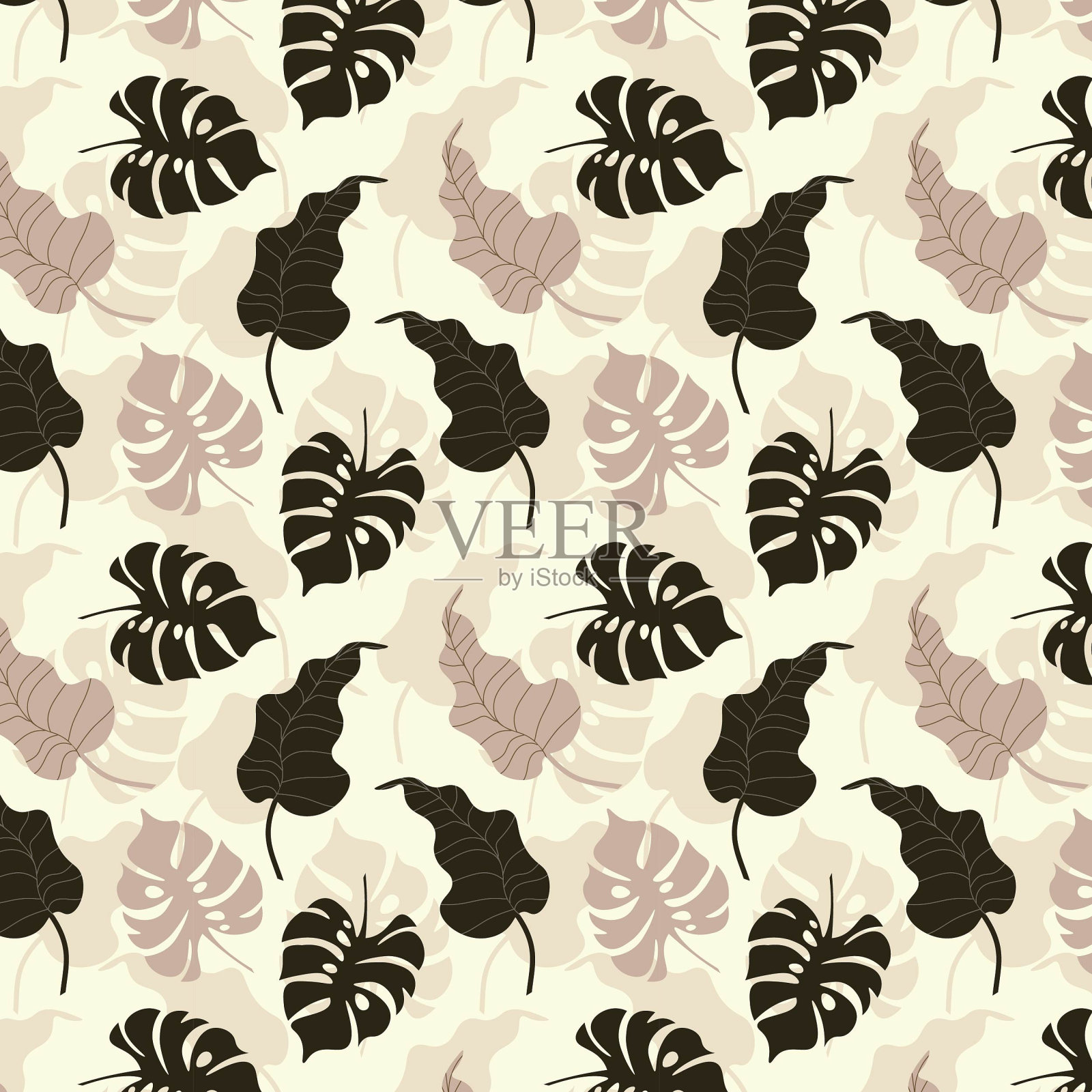 热带植物背景格局插画图片素材