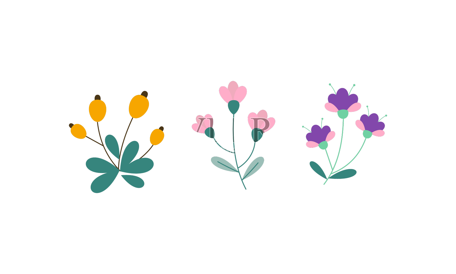 一套春季花卉收藏设计元素图片