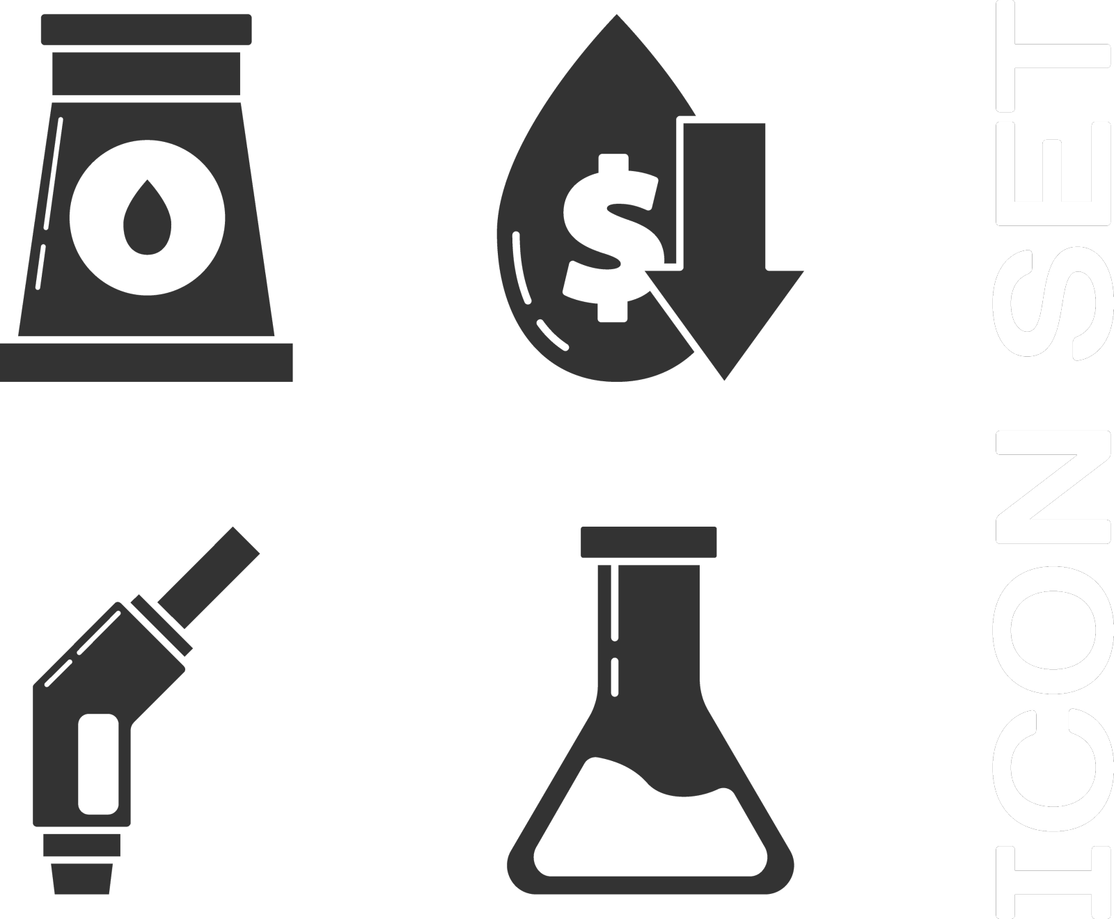石油和天然气工业设置试管和烧瓶设计元素图片