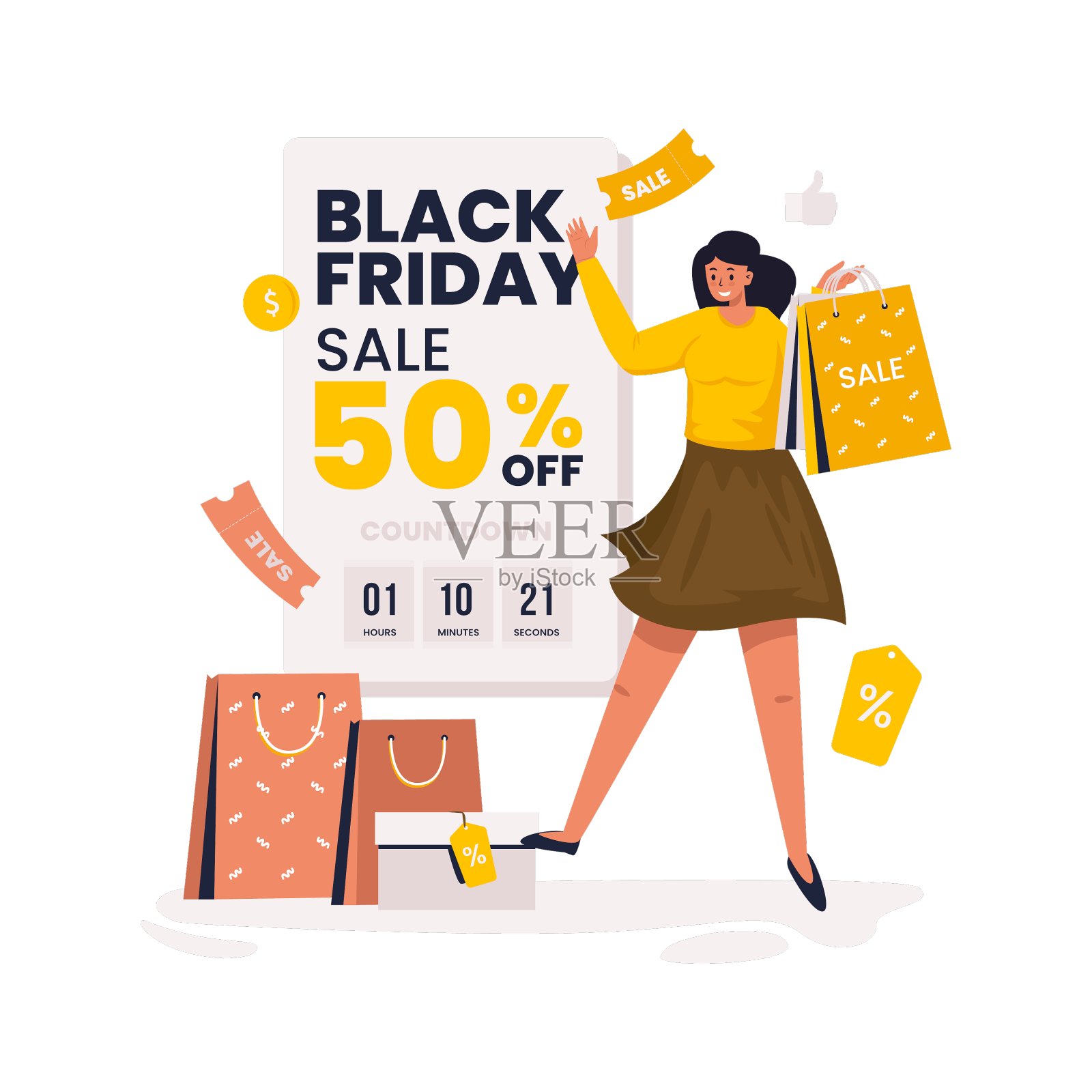 黑色星期五购物折扣销售设计元素图片
