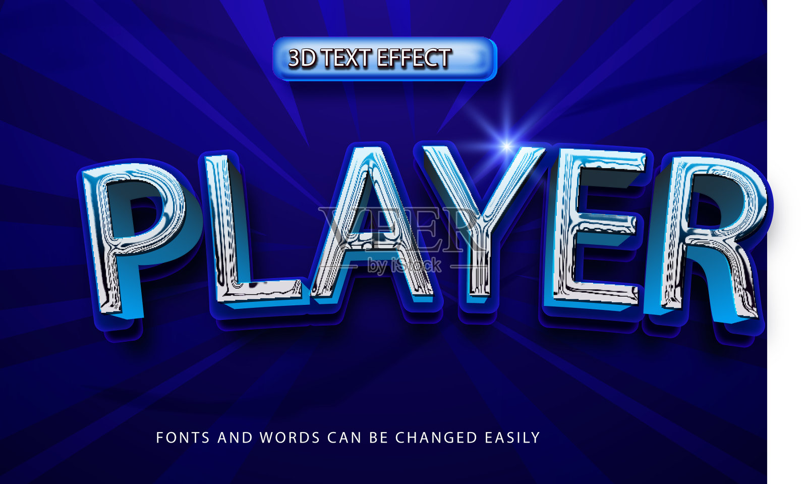 玩家有光泽的电子竞技3d可编辑文字效果插画图片素材