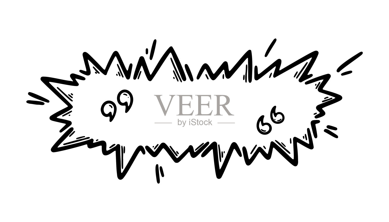 涂鸦引号在语音气泡手绘插画图片素材