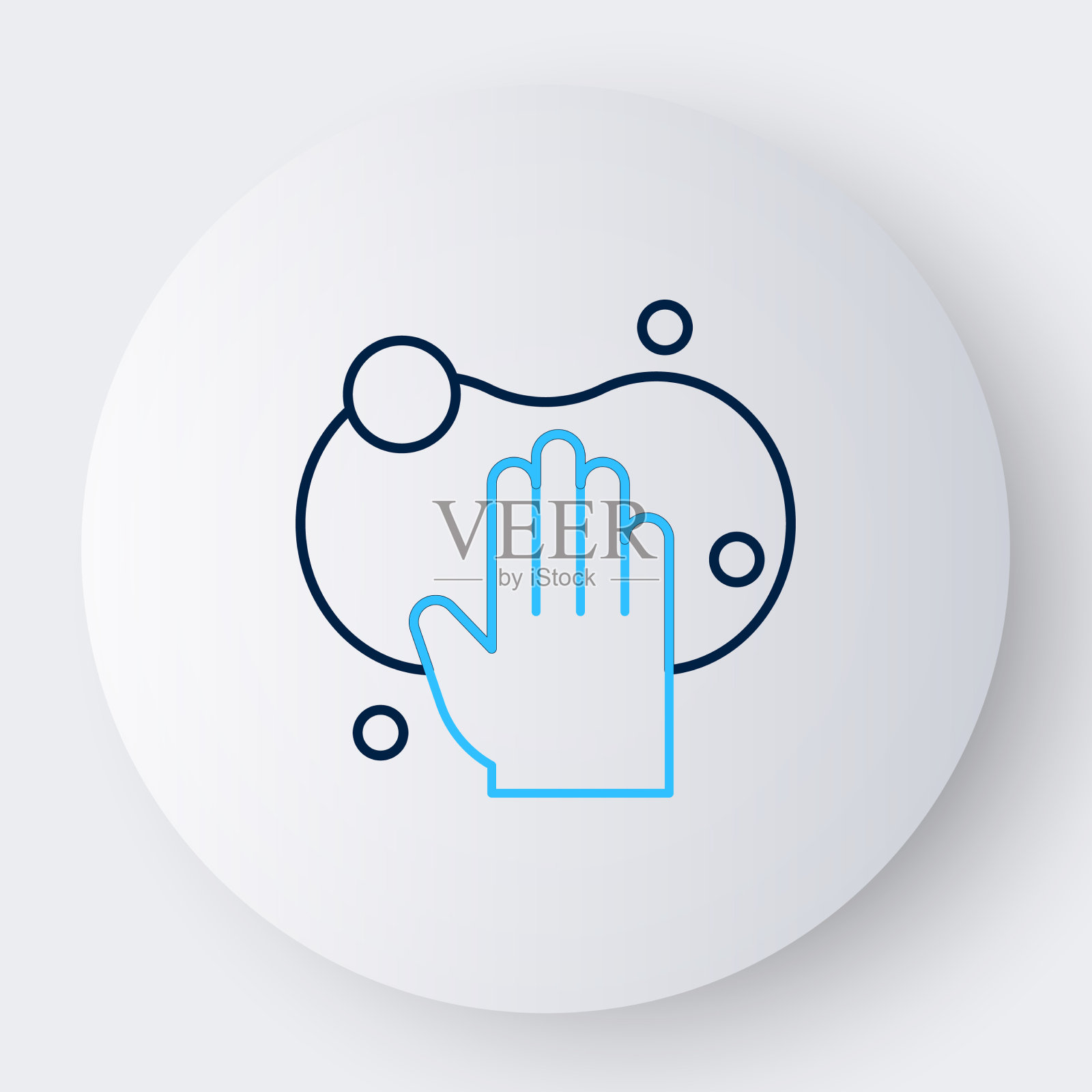 线条海绵图标孤立在白色背景插画图片素材