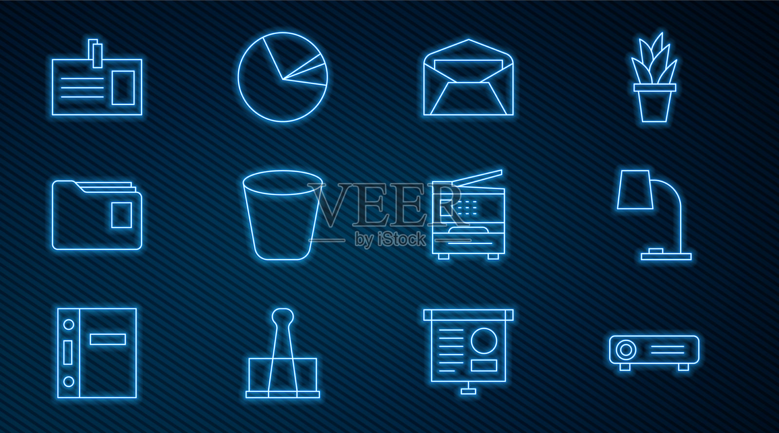 集线电影电影媒体放映机台灯插画图片素材