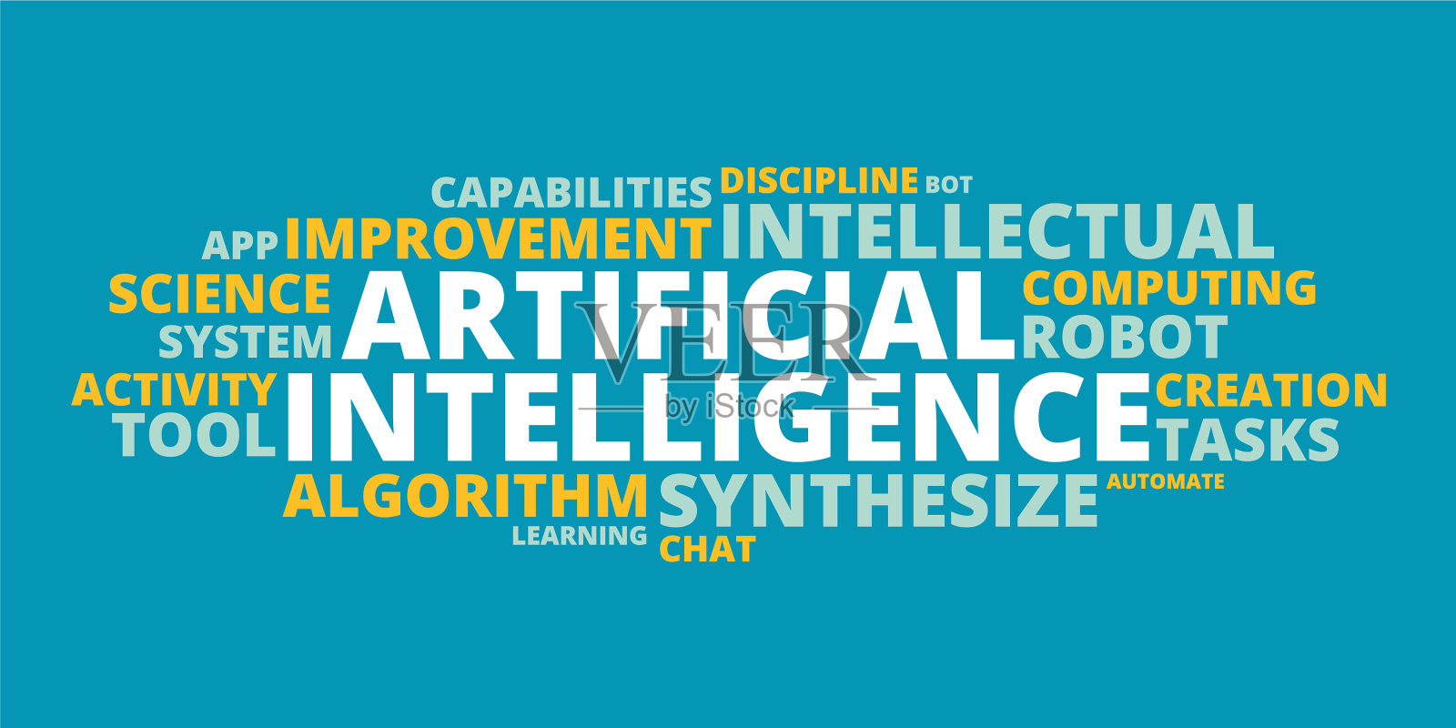 人工智能词云概念插画图片素材