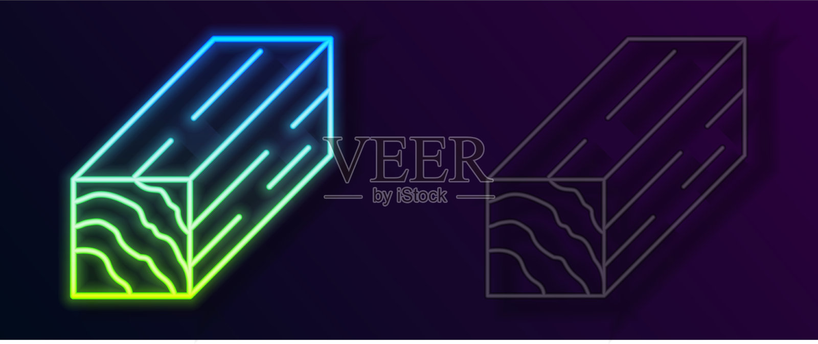 发光的霓虹线木梁图标孤立上插画图片素材