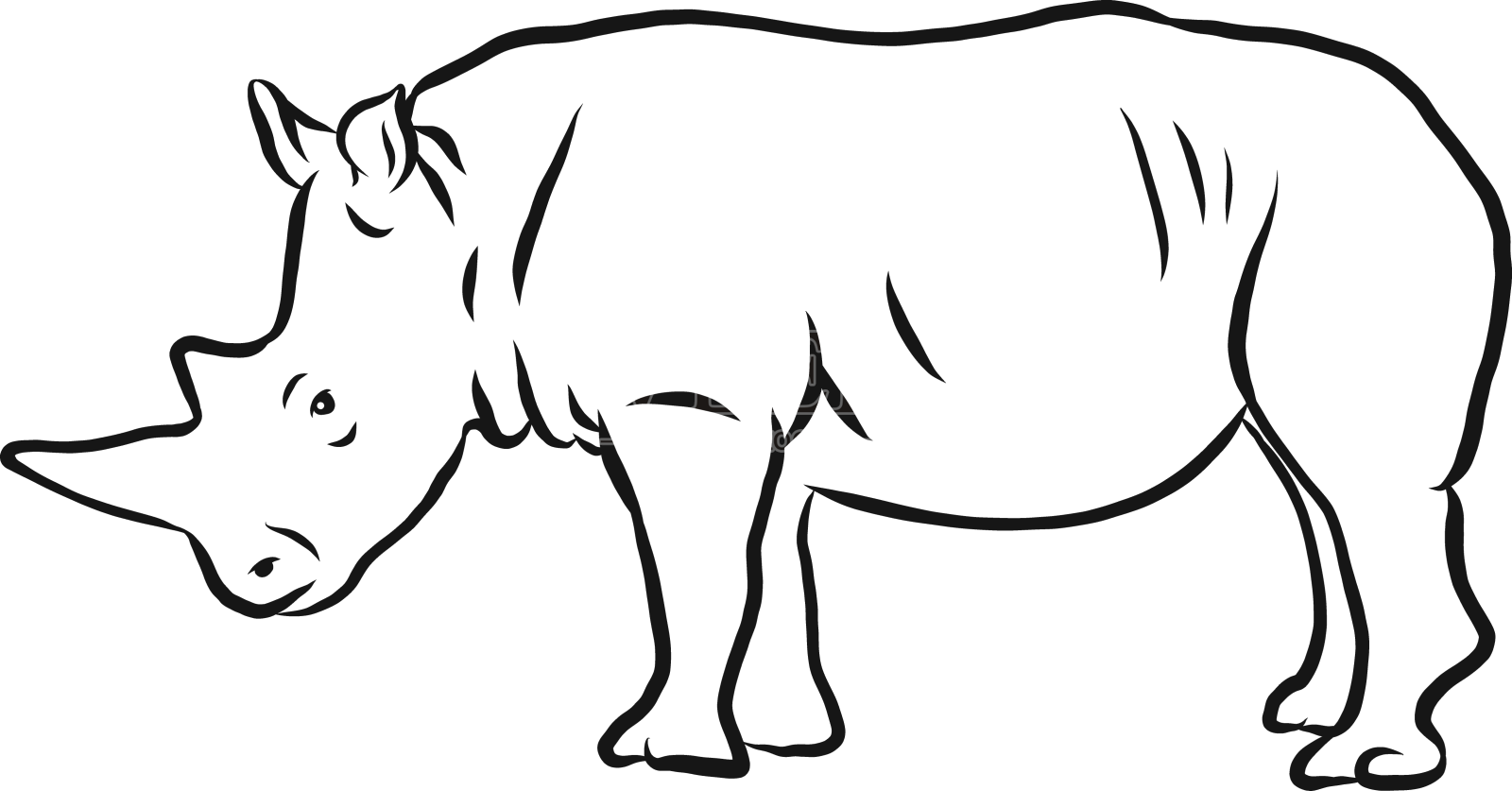 犀牛角犀牛素描设计元素图片