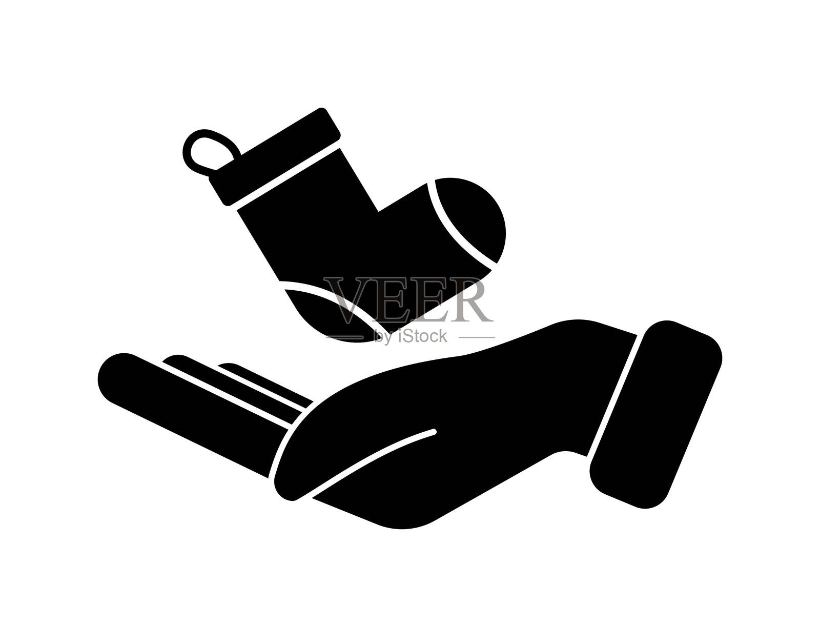 手握圣诞图标,矢量最好的平面图标。插画图片素材