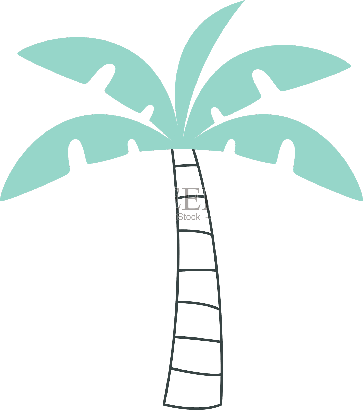 棕榈植物幼稚设计元素图片