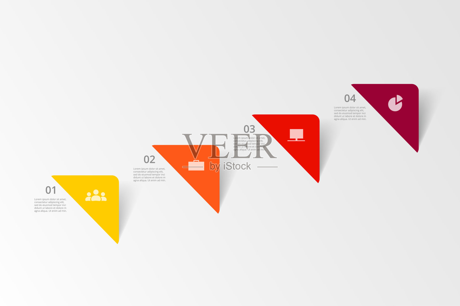 有4个选项的信息图。插画图片素材