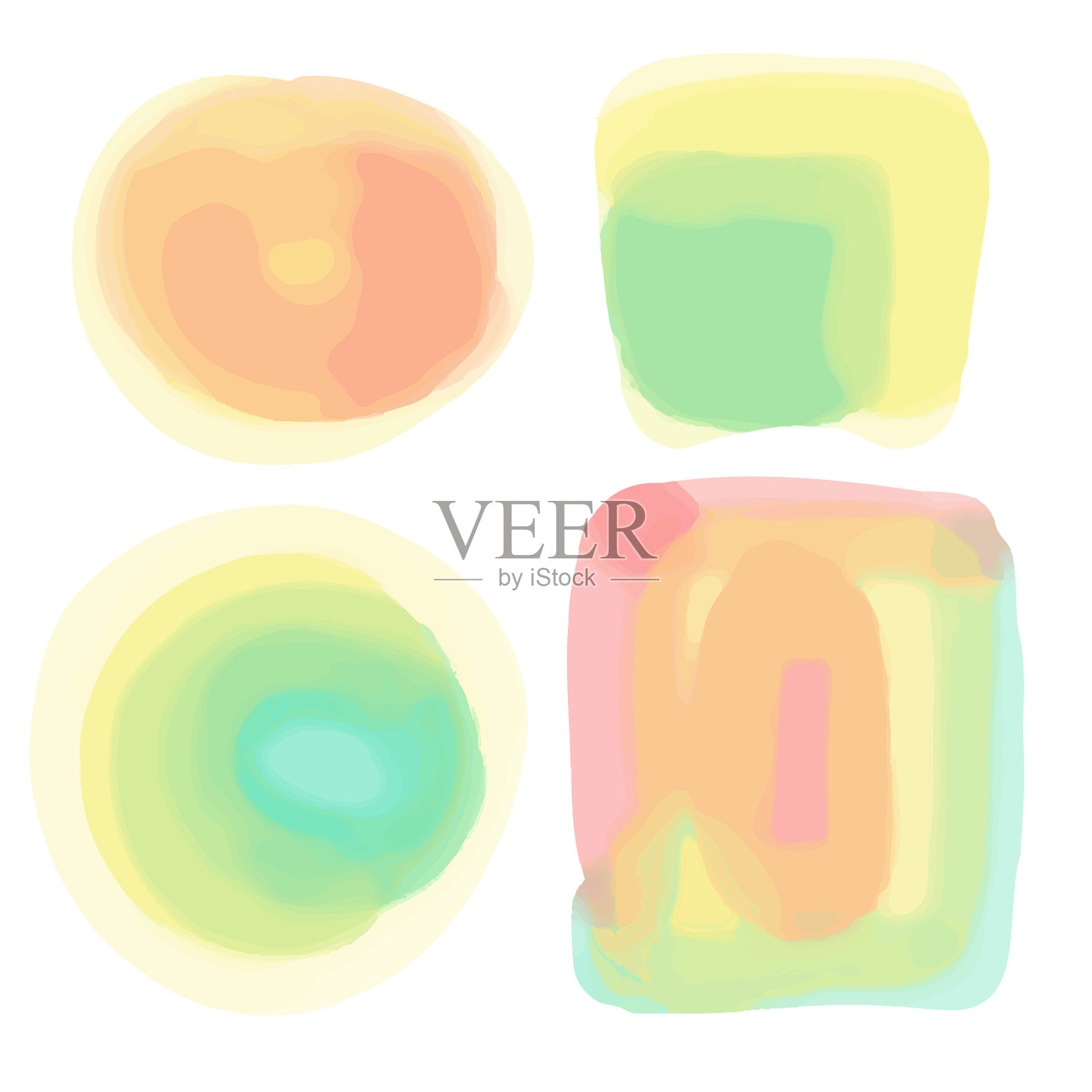 在白色背景上孤立的水彩点插画图片素材