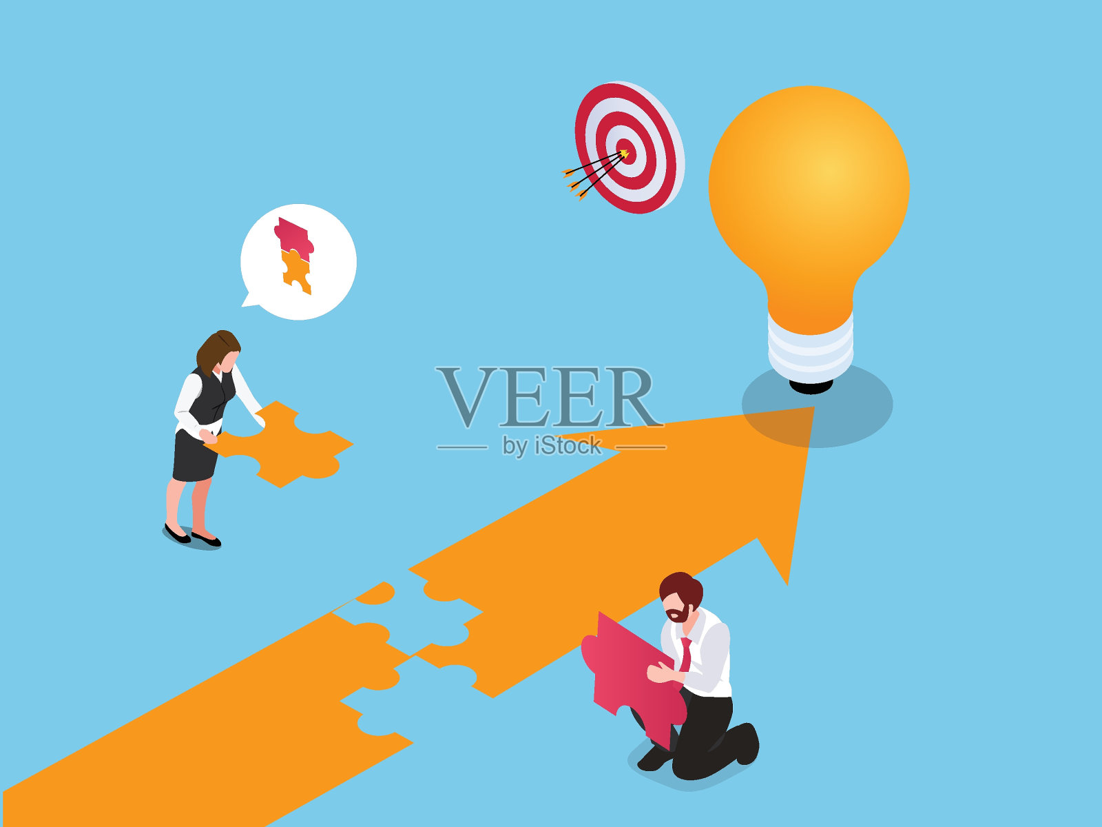 创业团队参与创业项目插画图片素材