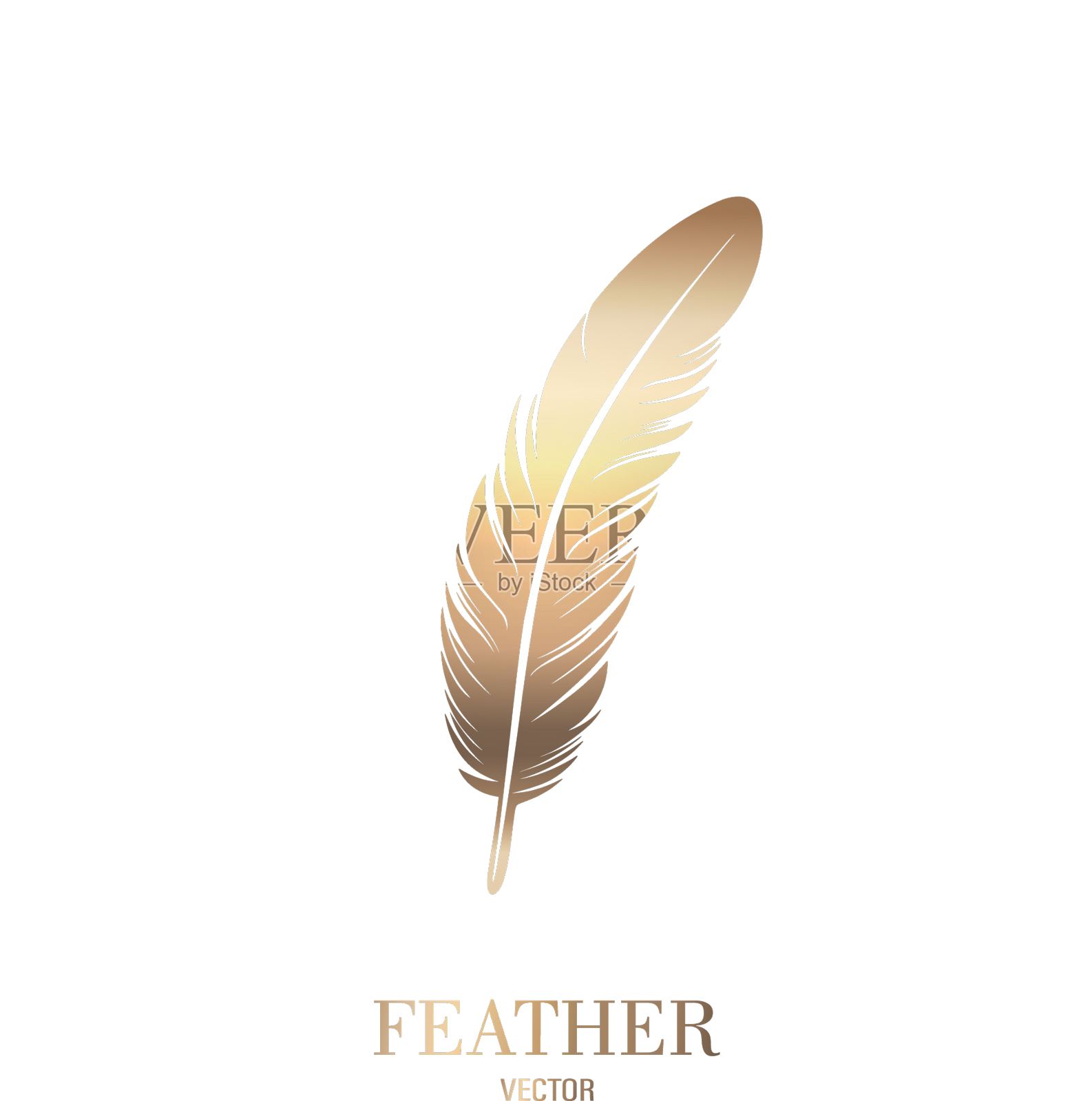 蓬松的金色羽毛标志图标设计元素图片