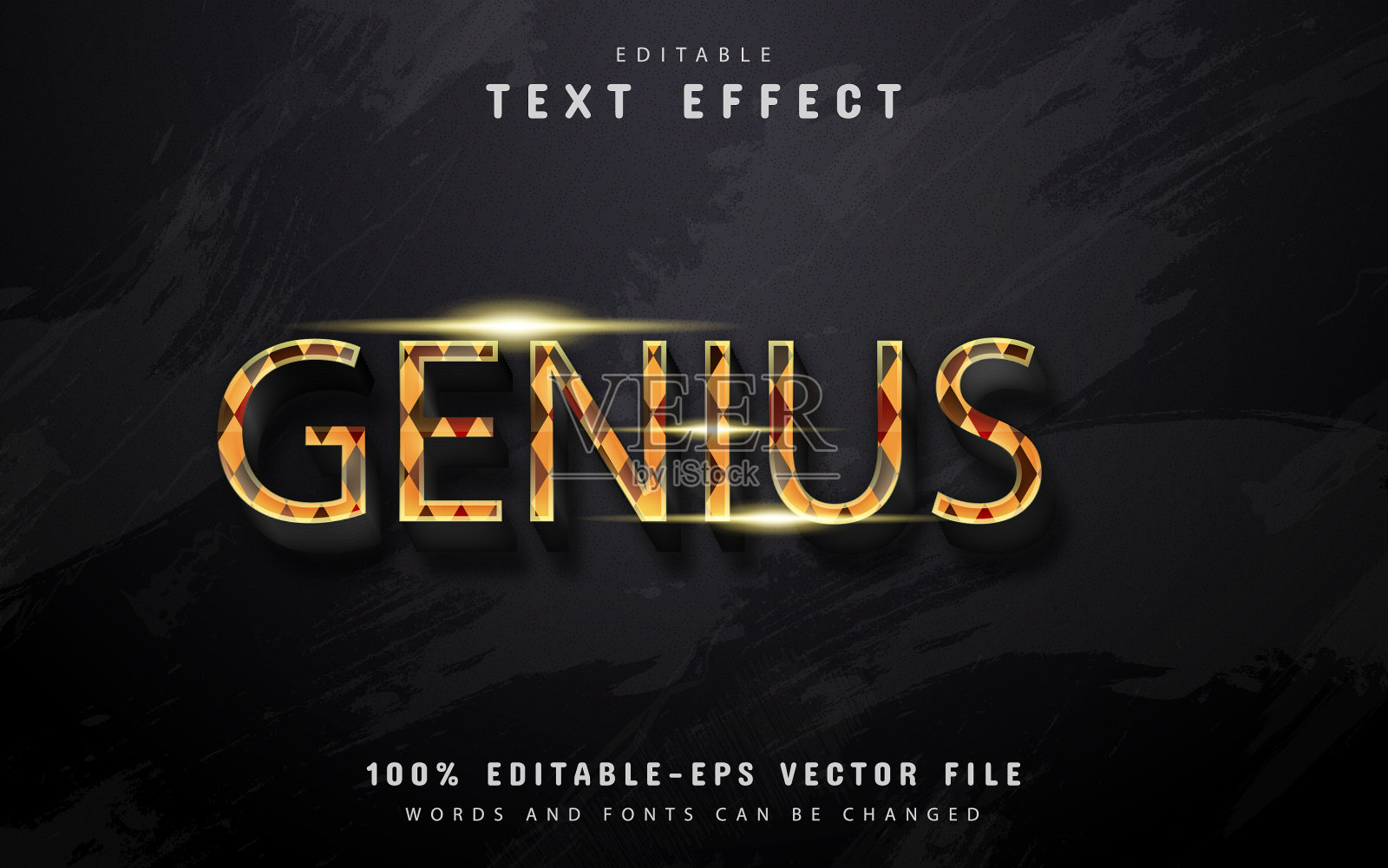 天才文本效果与模式插画图片素材