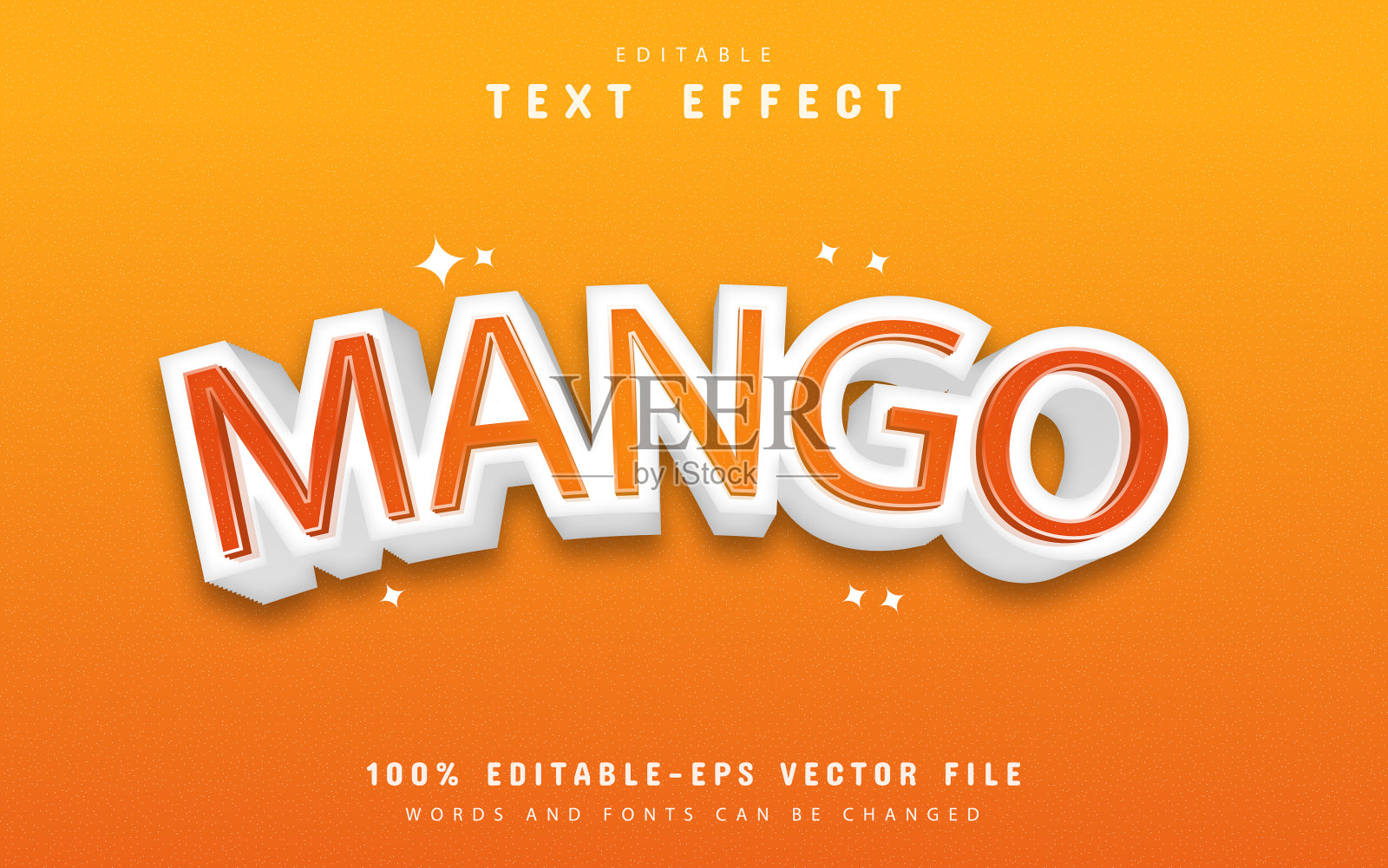 芒果文字效果插画图片素材