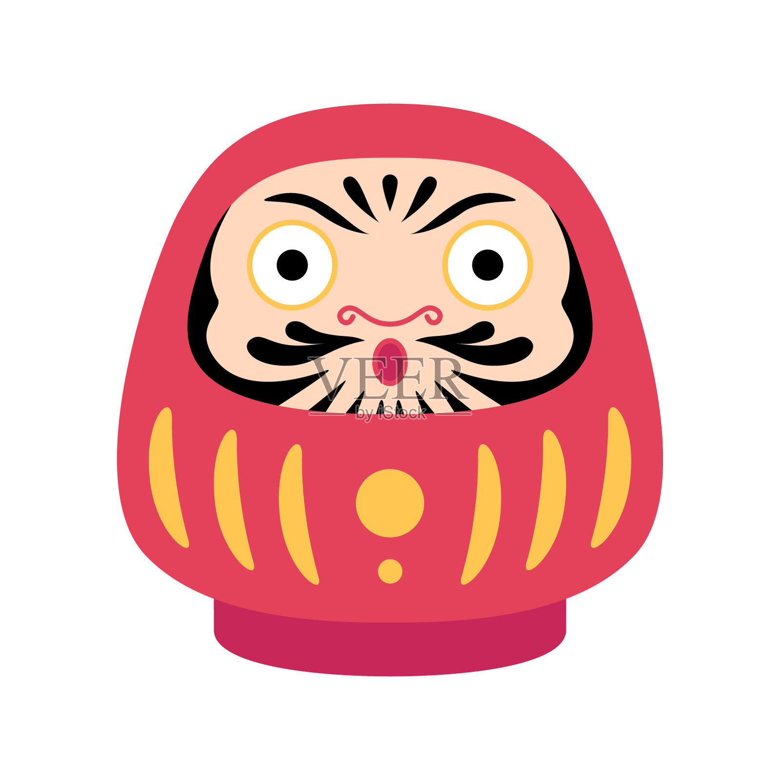 卡通色彩人物达摩图标。向量插画图片素材