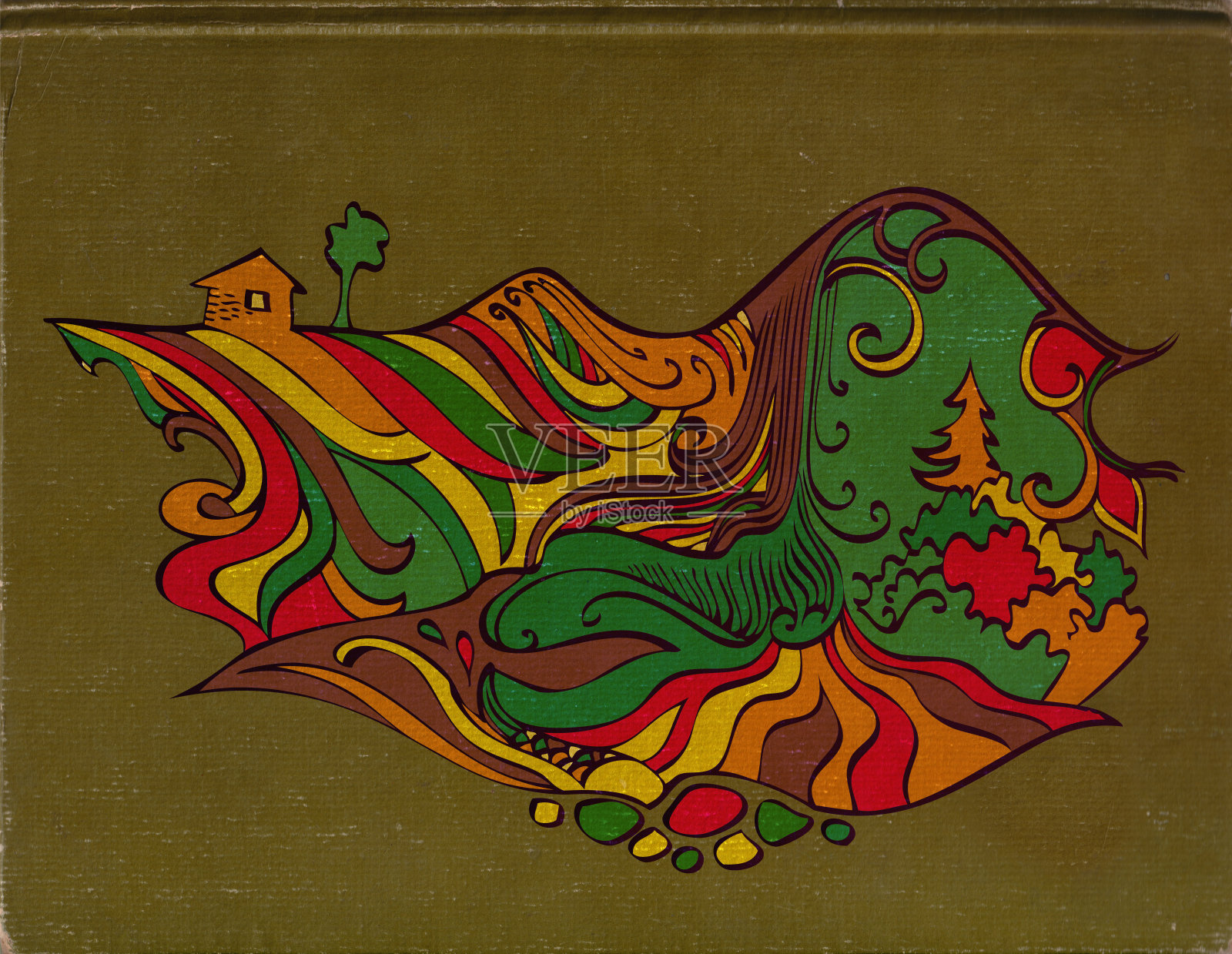 一个宅基地的故事插画图片素材