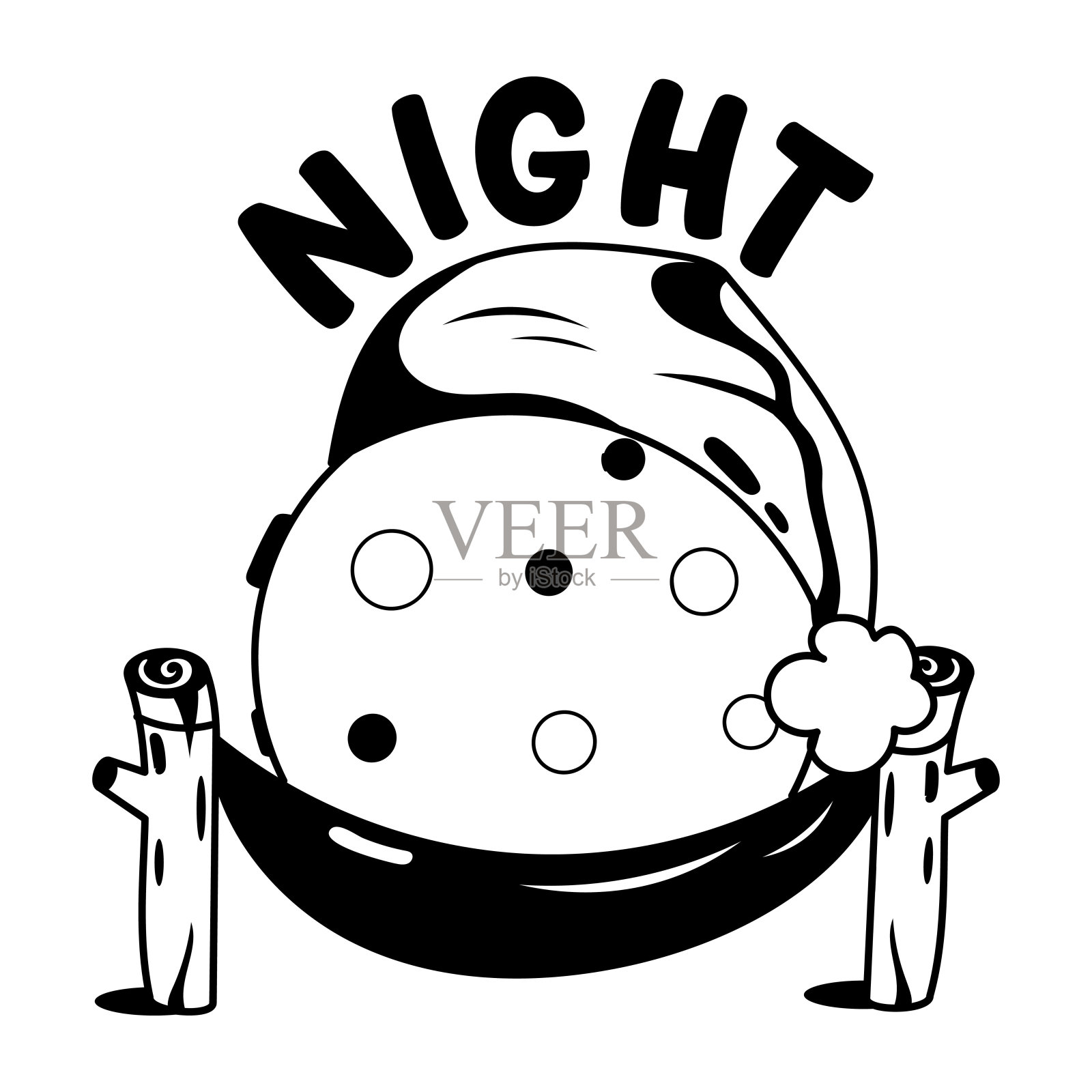 晚上的帽子插画图片素材