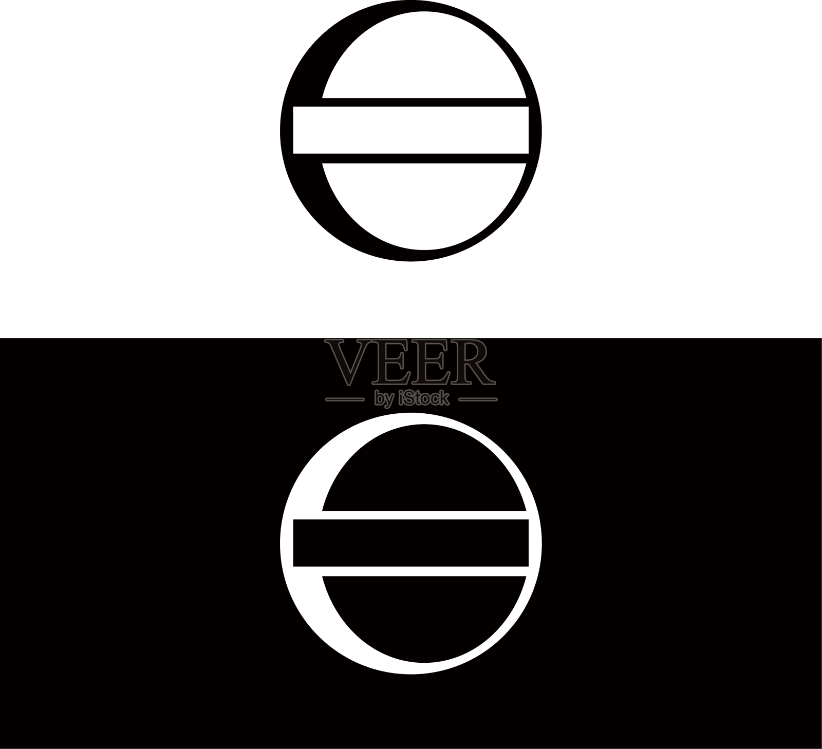 黑白圆标志模板设计设计元素图片