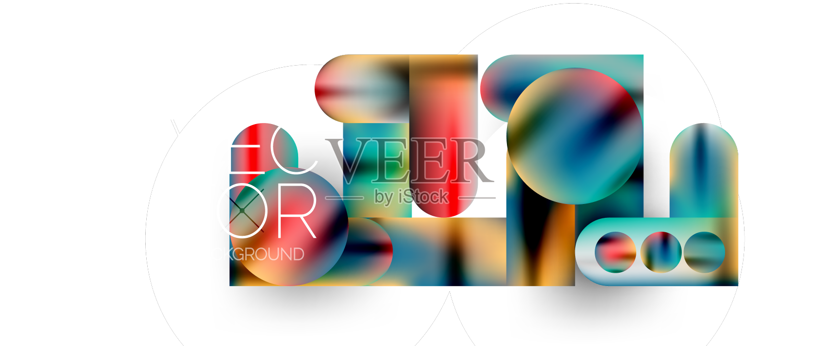 几何形状流体梯度抽象最小设计元素图片