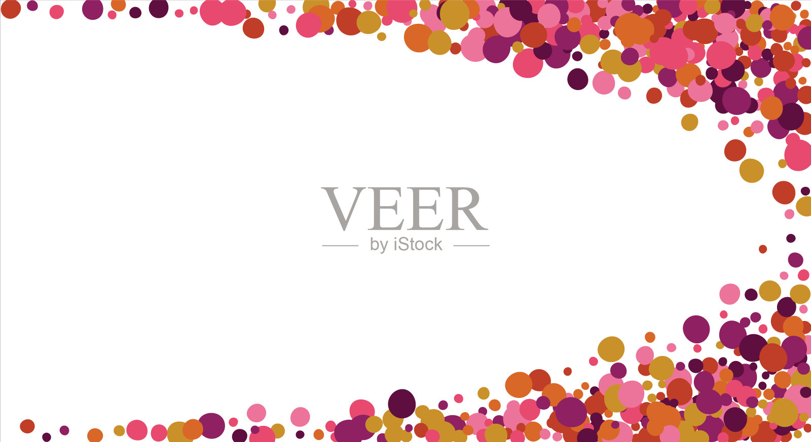 抽象的背景与不同大小的彩色球。彩色随机飞行球。水平的背景。文本空间。矢量图插画图片素材