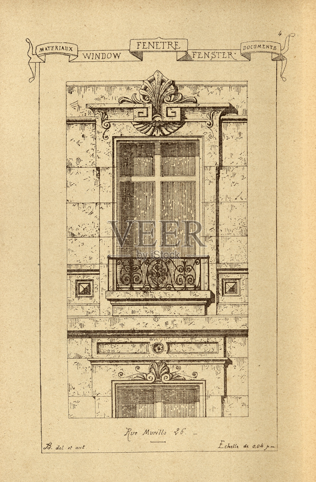 建筑窗框,开窗,建筑史,装饰和设计,艺术,法国,维多利亚,19世纪。插画图片素材