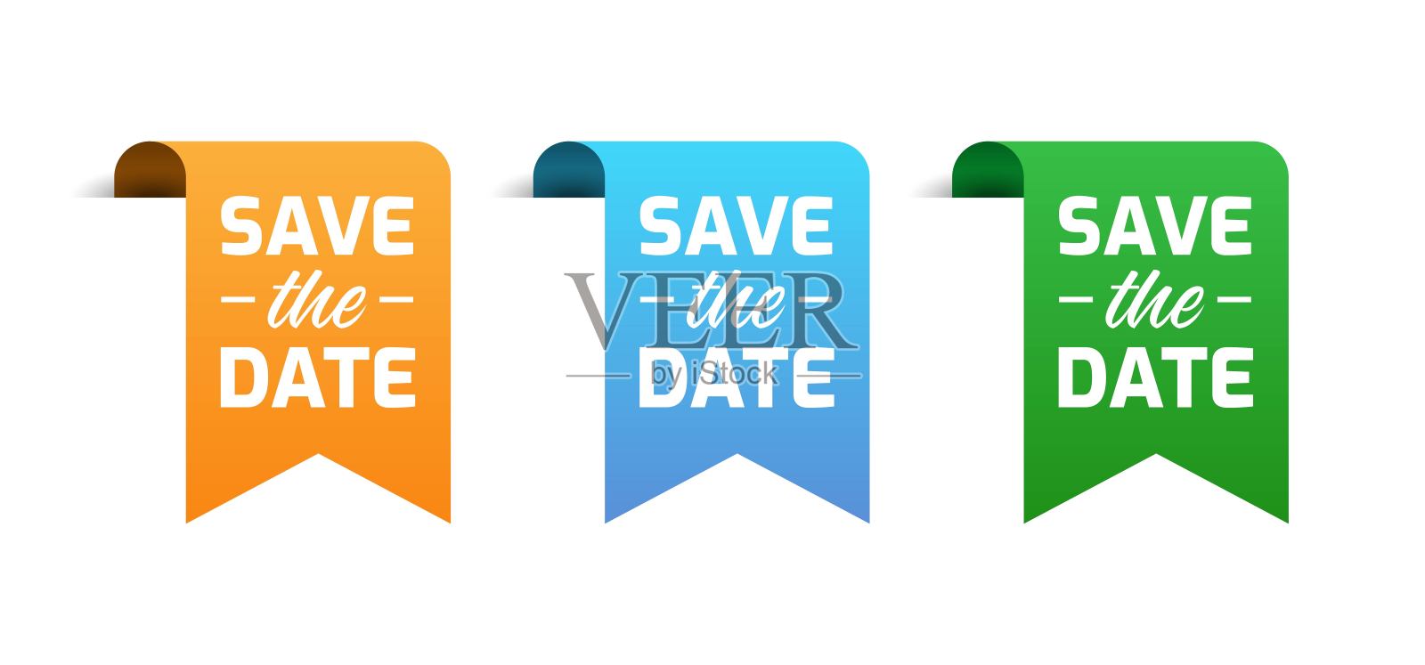 保存日期标签书签插图插画图片素材