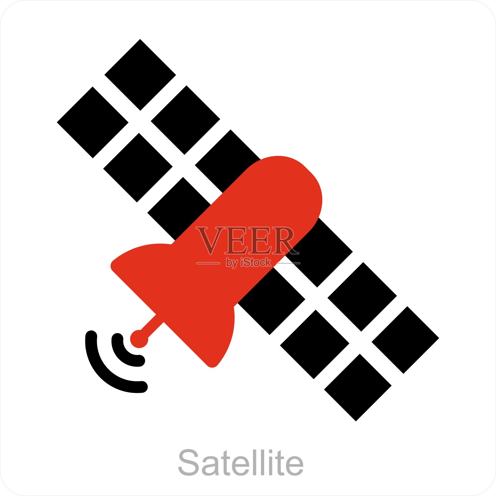 卫星和天线图标的概念插画图片素材