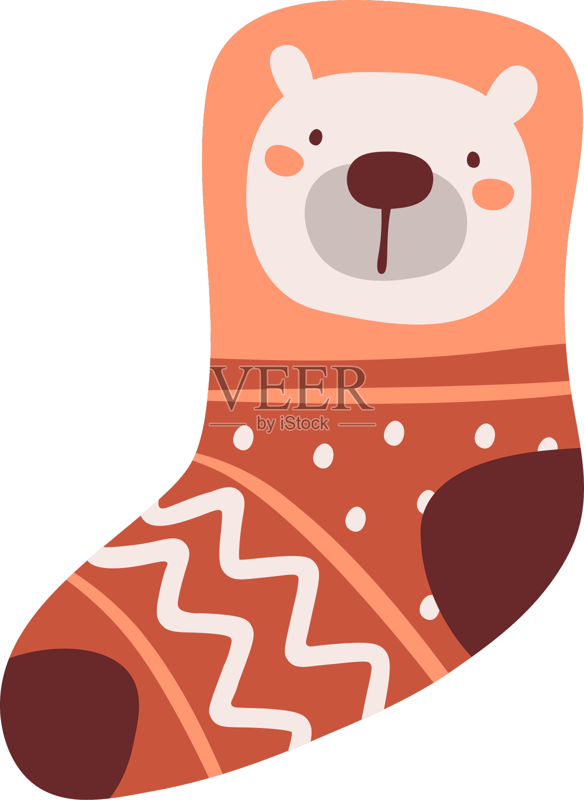 熊脸针织袜设计元素图片