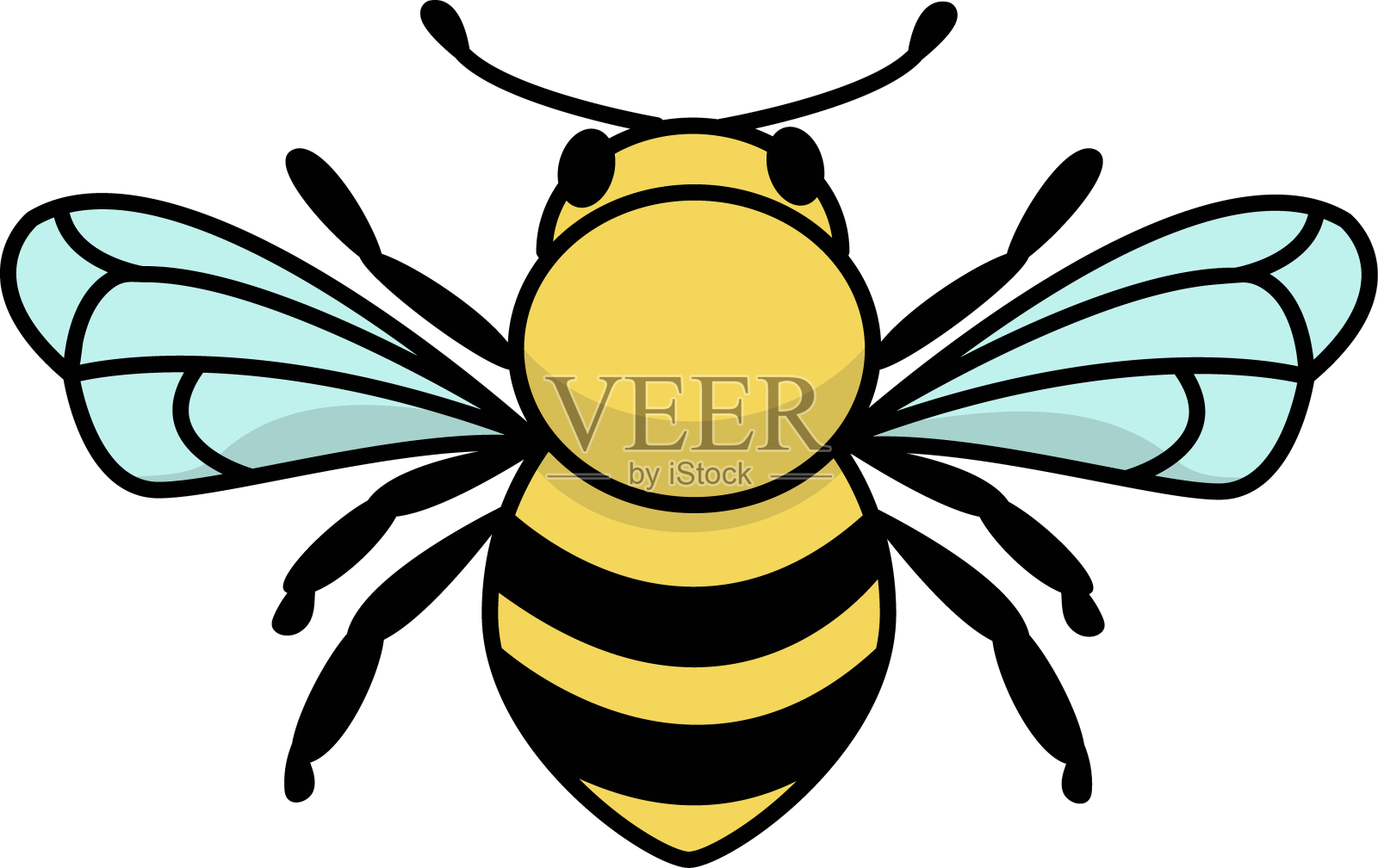 简单彩描蜂设计元素图片