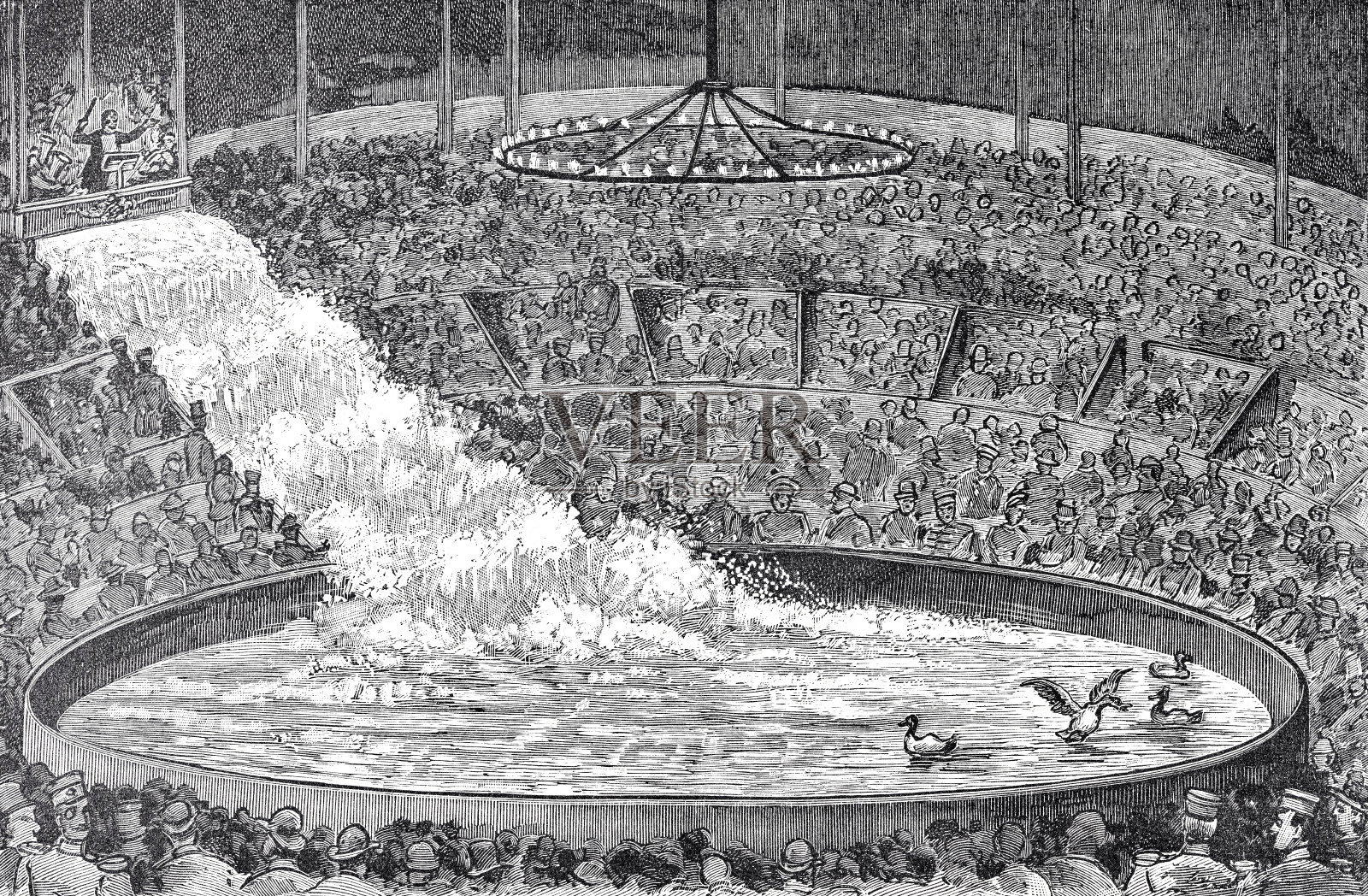 水上马戏团,水落入管理插画图片素材