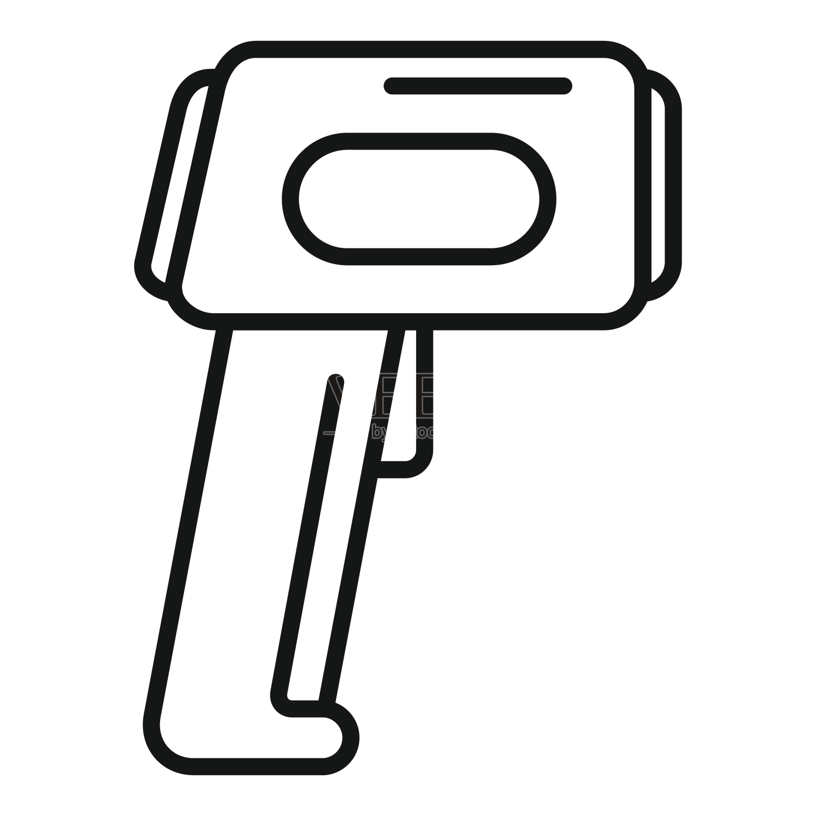 运行状况检查枪图标轮廓扫描器设计元素图片