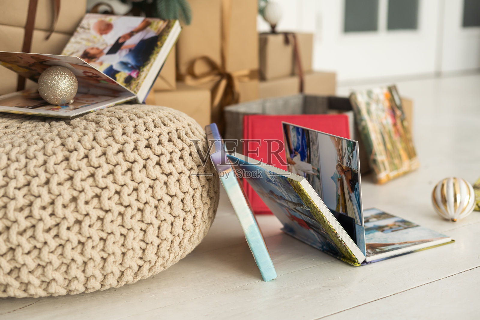 相册在纪念和怀旧的圣诞节照片摄影图片