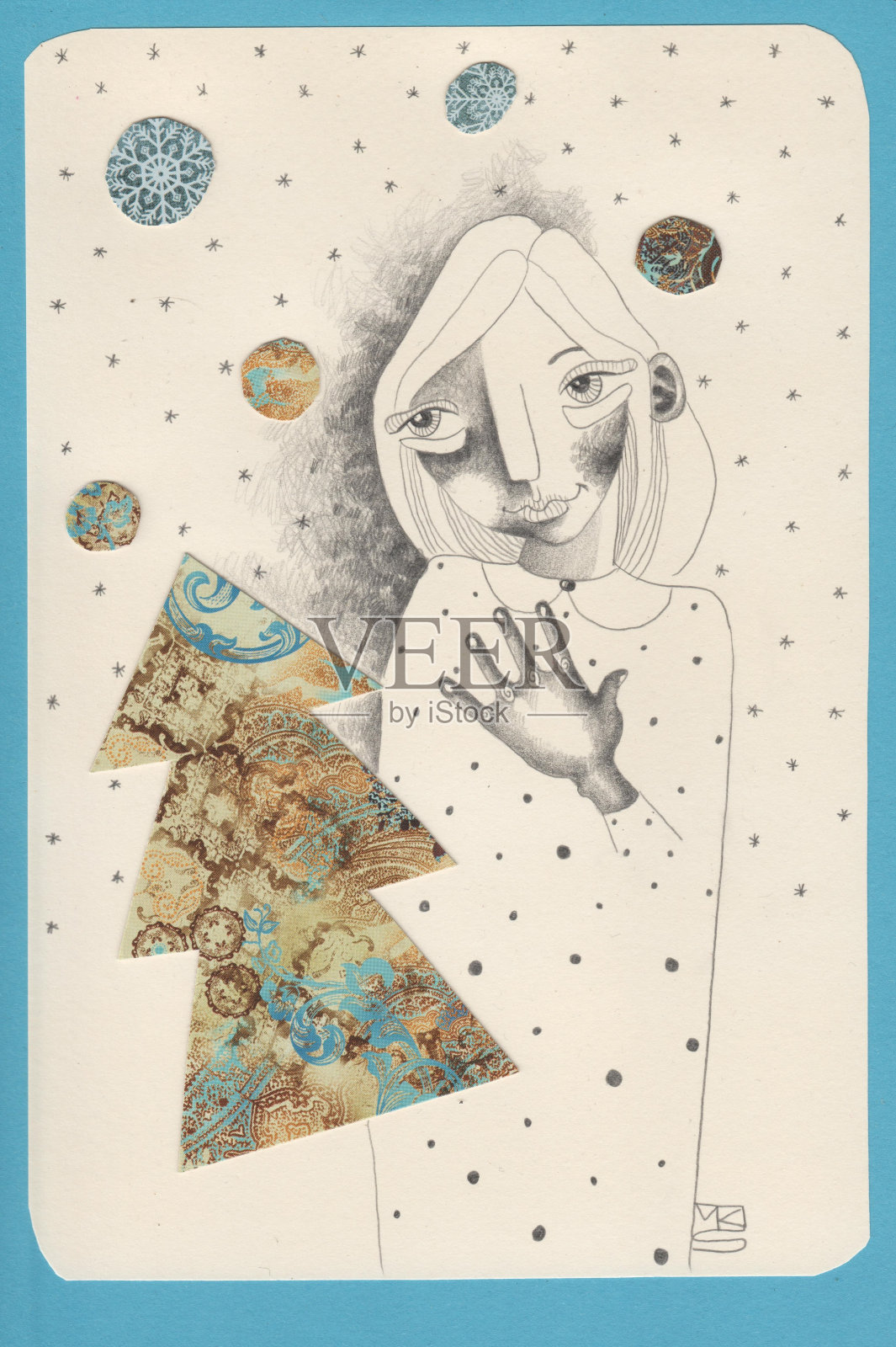 圣诞贺卡插画图片素材