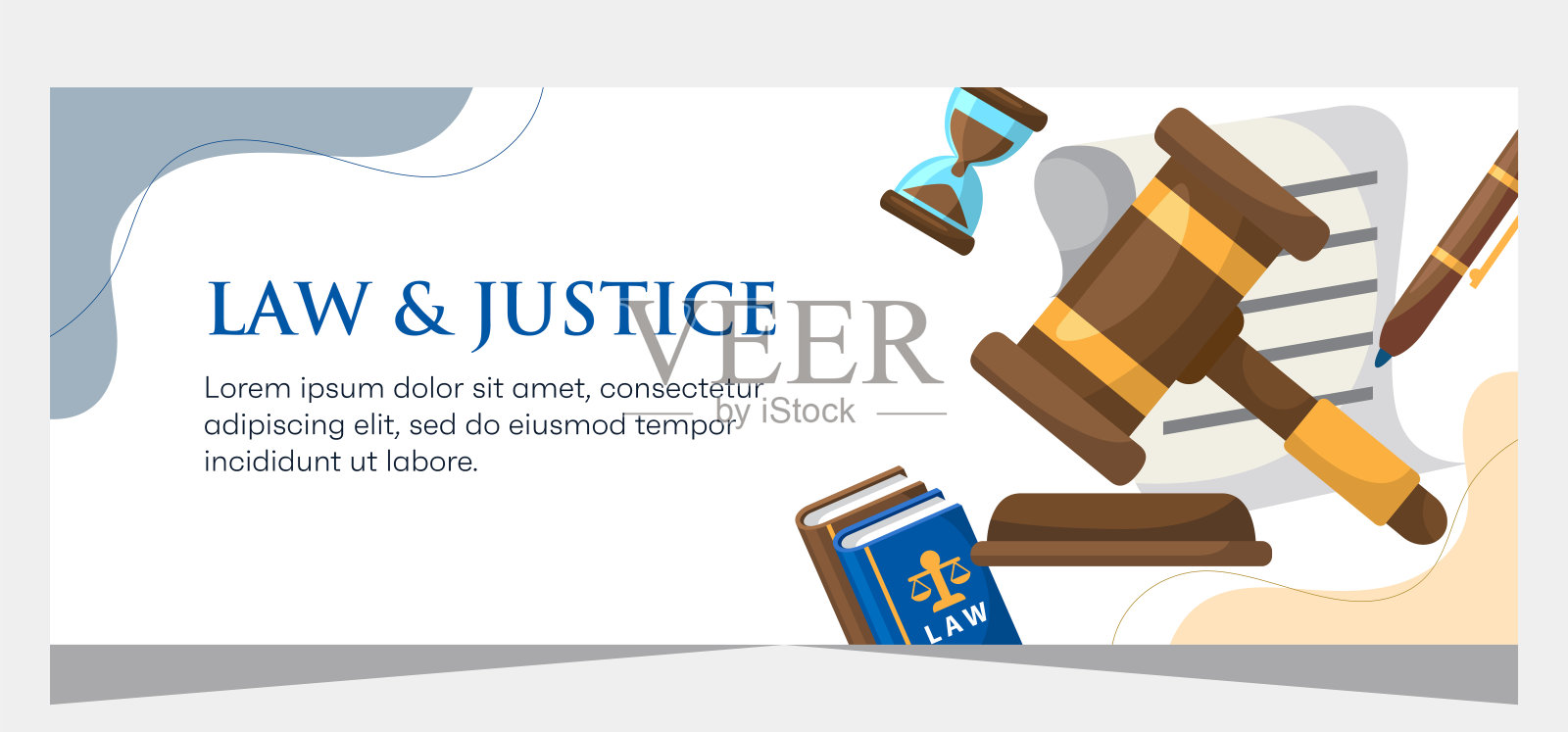 平面设计律师事务所横幅模板。高级横幅模板插画图片素材